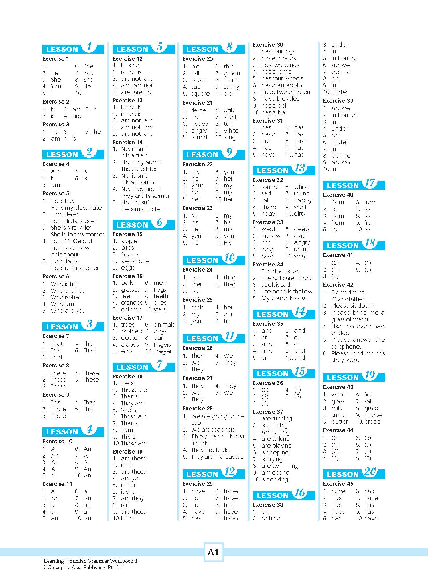 LEARNING+ ENGLISH GRAMMAR Workbook 1
