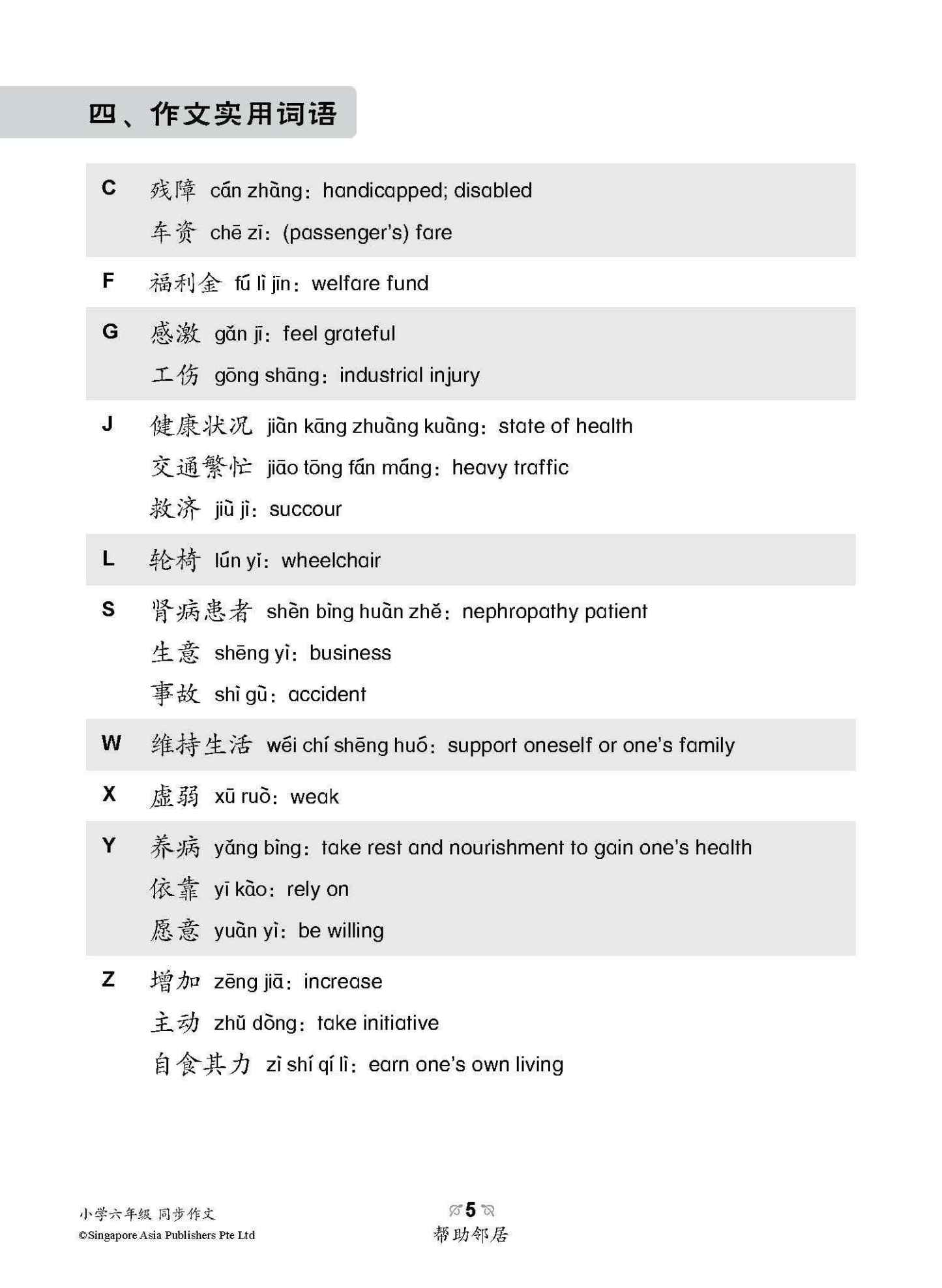 小学六年级同步作文 / Guided Compositions For Primary 6
