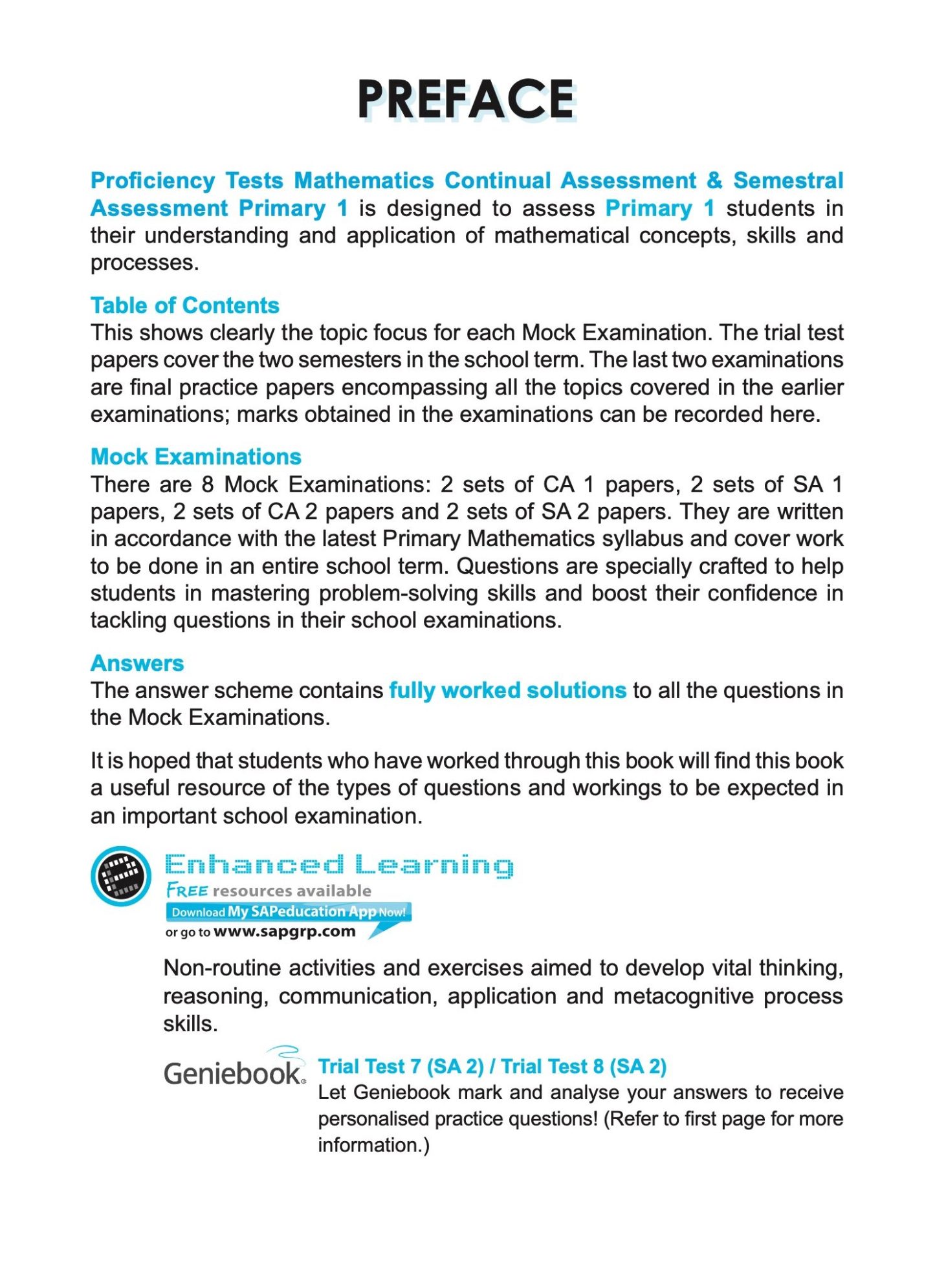 Proficiency Tests Mathematics Continual Assessment & Semestral Assessment 1