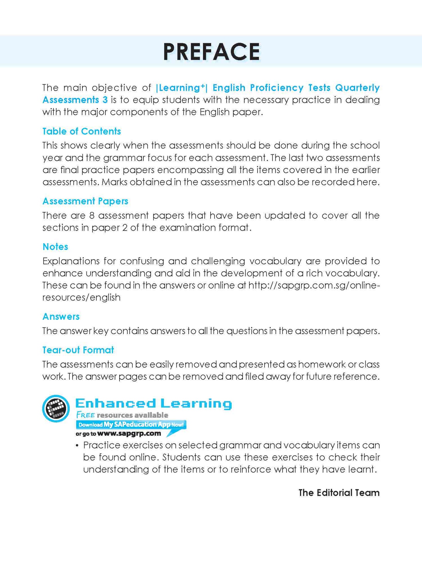 LEARNING+ English Proficiency Tests Quarterly Assessments 3