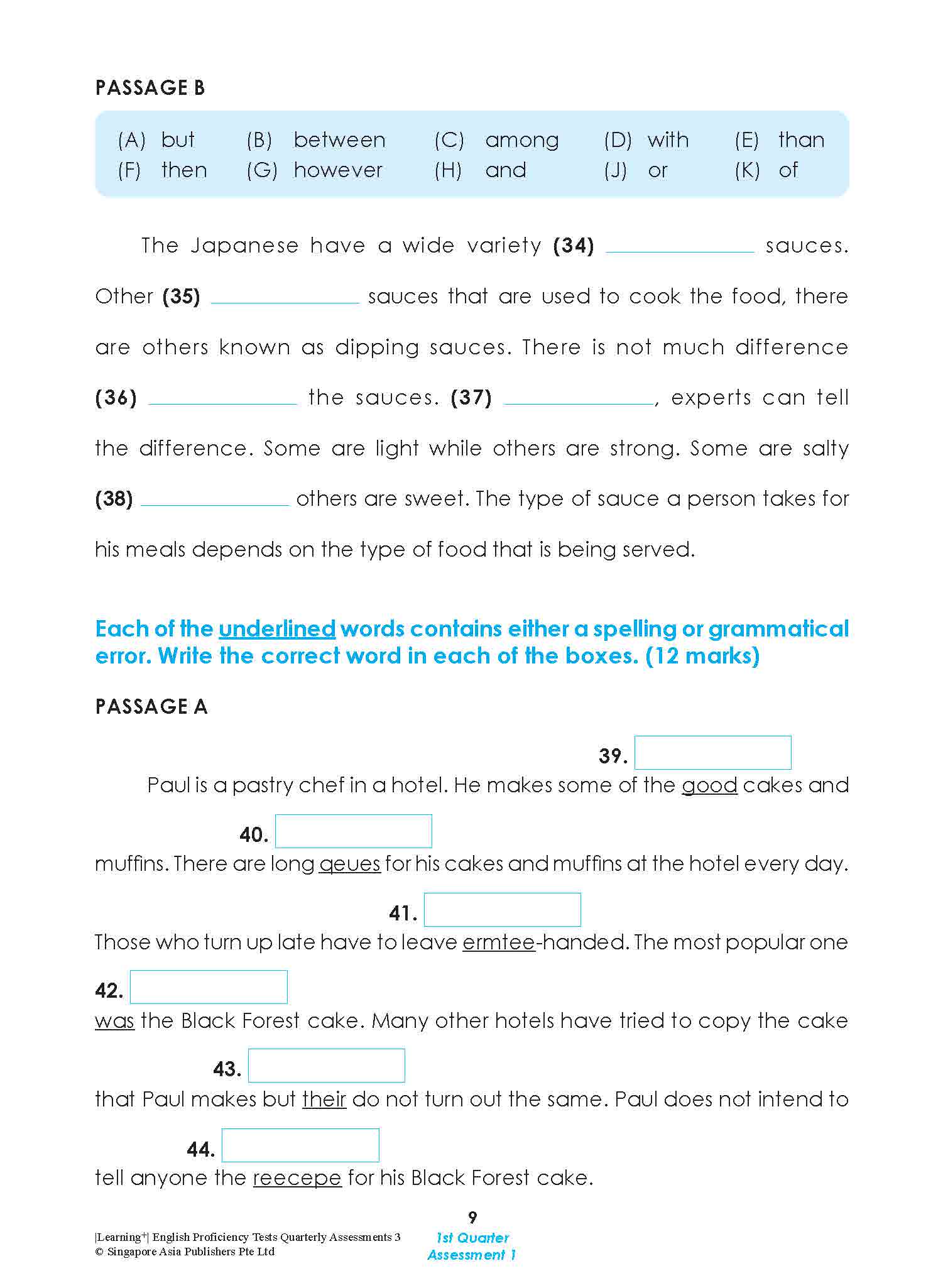 LEARNING+ English Proficiency Tests Quarterly Assessments 3