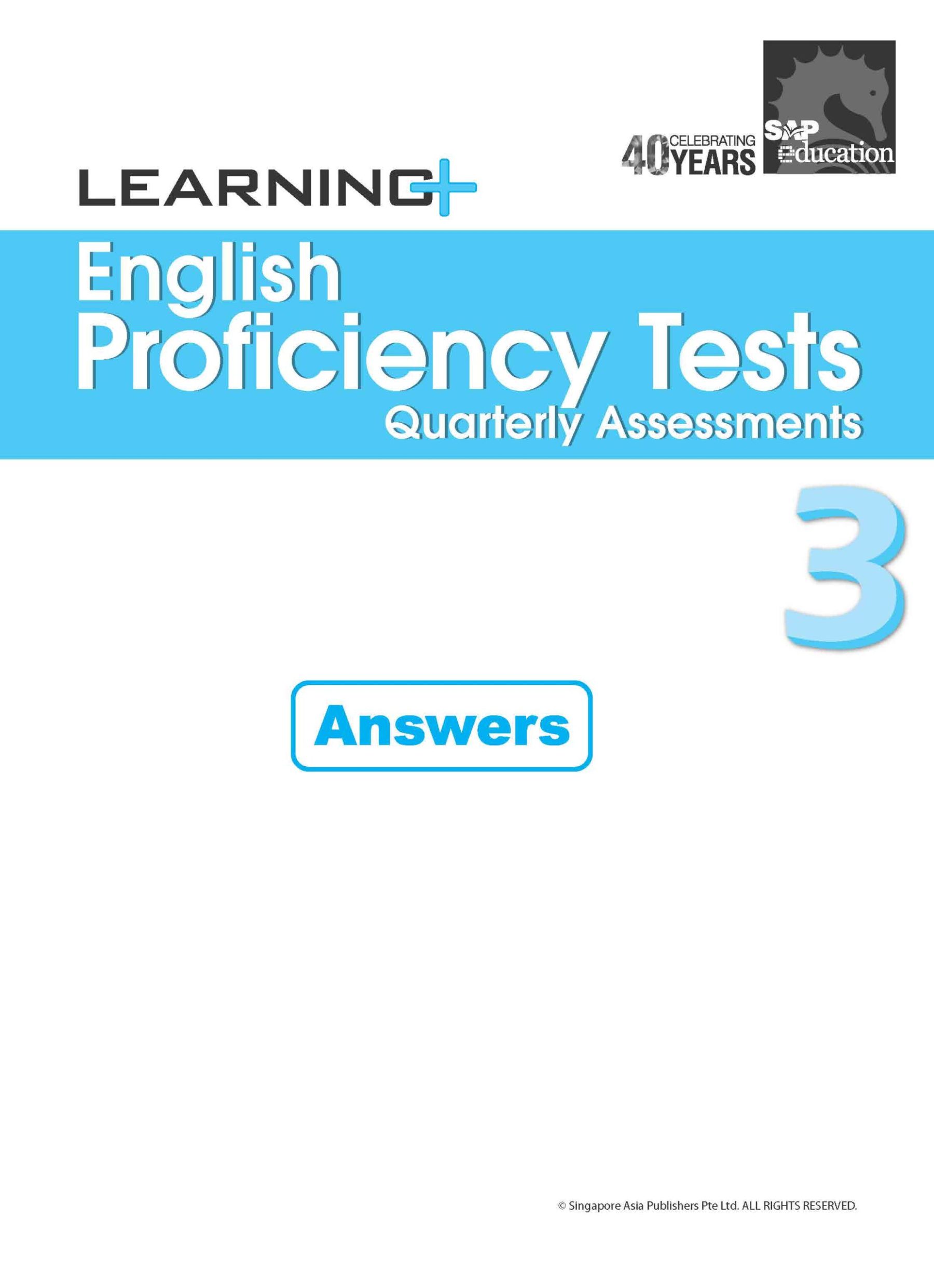 LEARNING+ English Proficiency Tests Quarterly Assessments 3