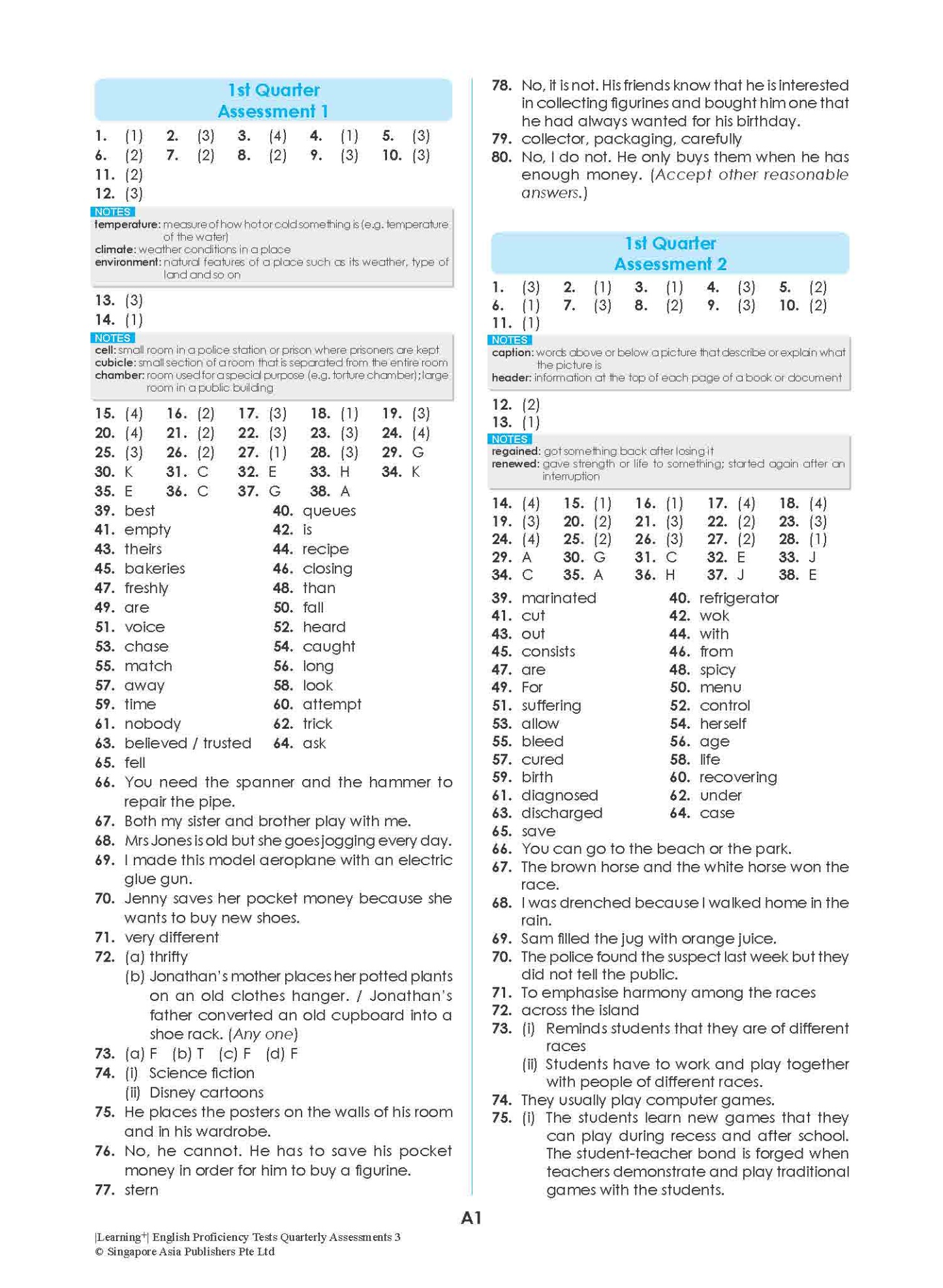LEARNING+ English Proficiency Tests Quarterly Assessments 3