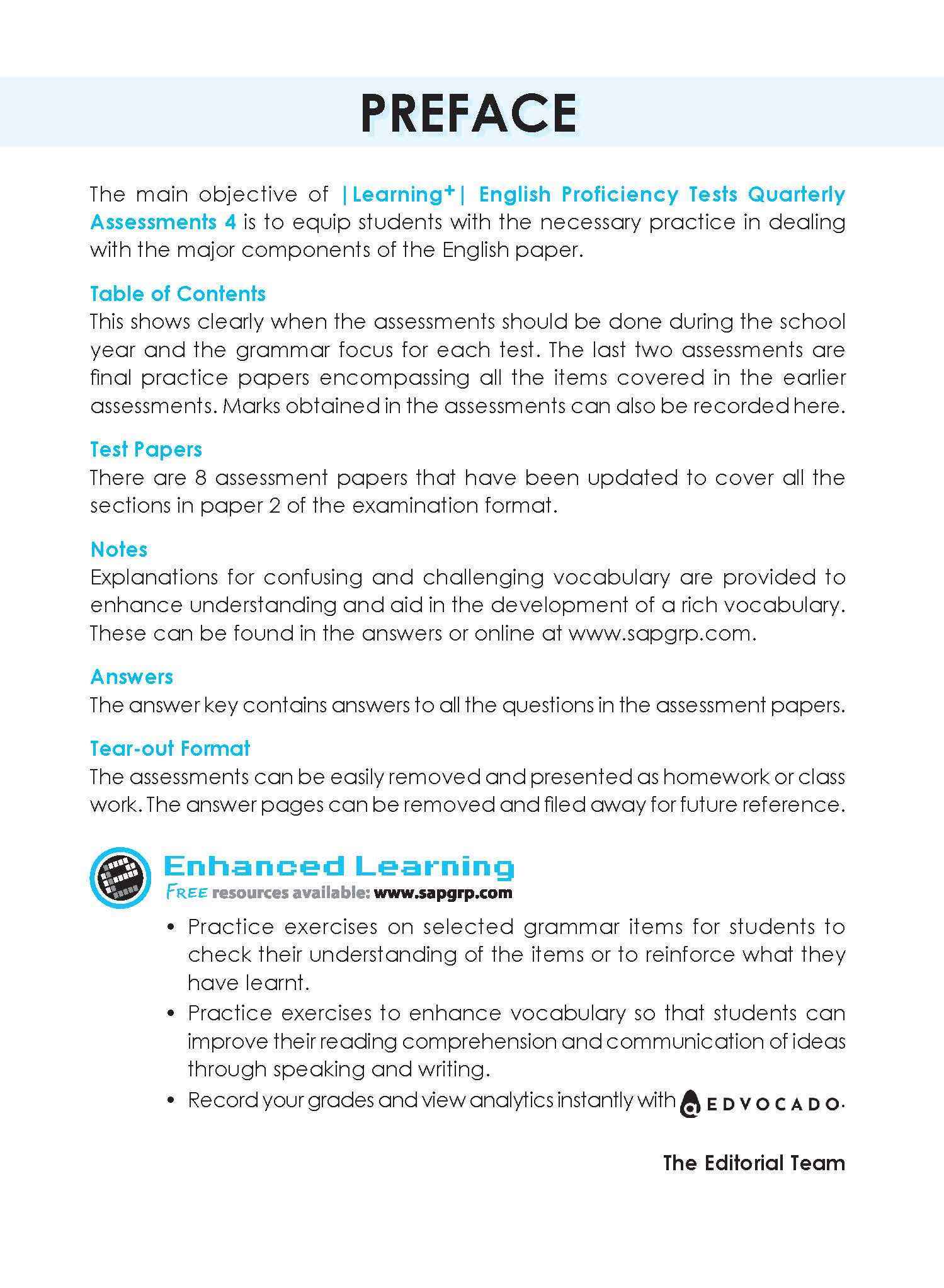 LEARNING+ English Proficiency Tests Quarterly Assessments 4