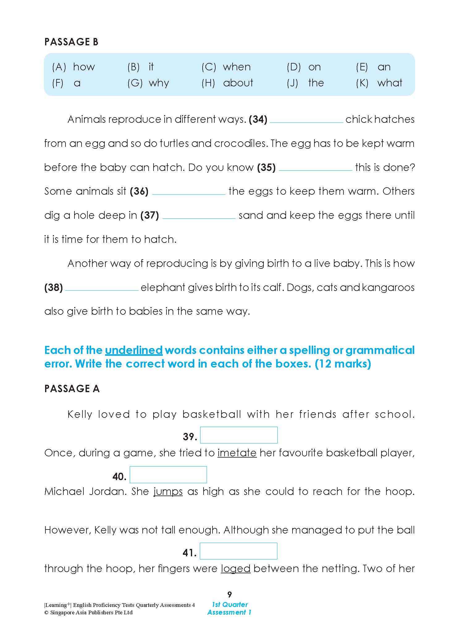 LEARNING+ English Proficiency Tests Quarterly Assessments 4