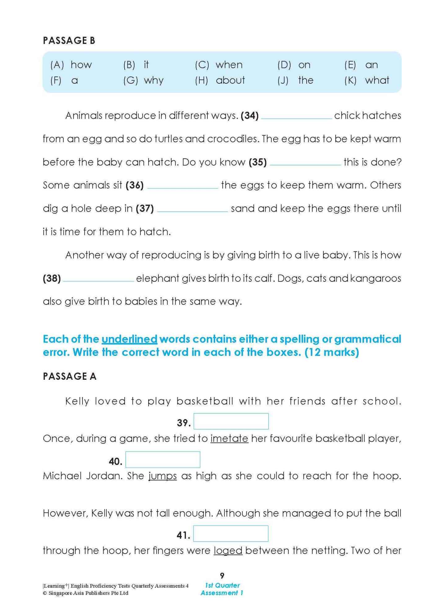 LEARNING+ English Proficiency Tests Quarterly Assessments 4