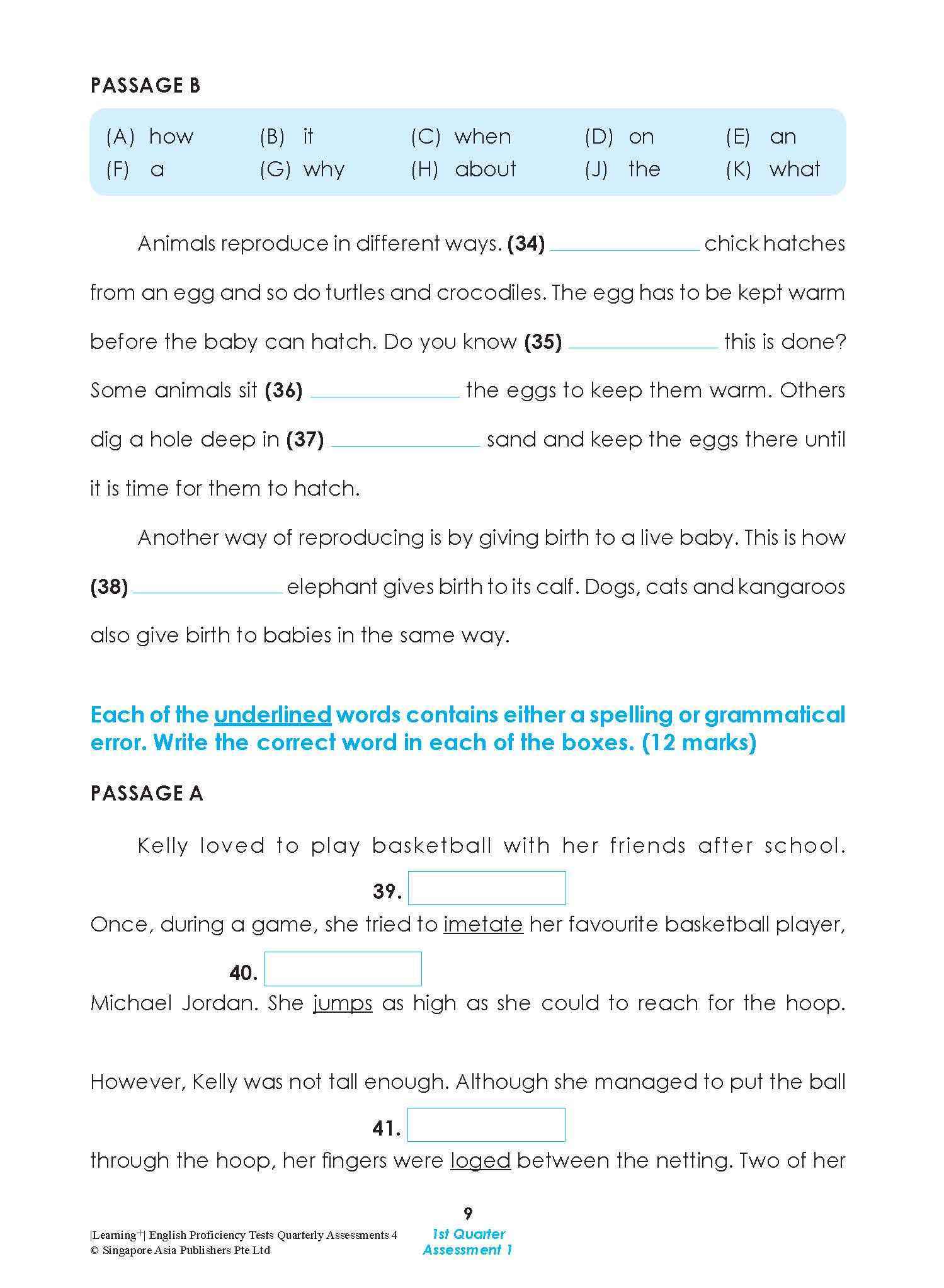 LEARNING+ English Proficiency Tests Quarterly Assessments 4