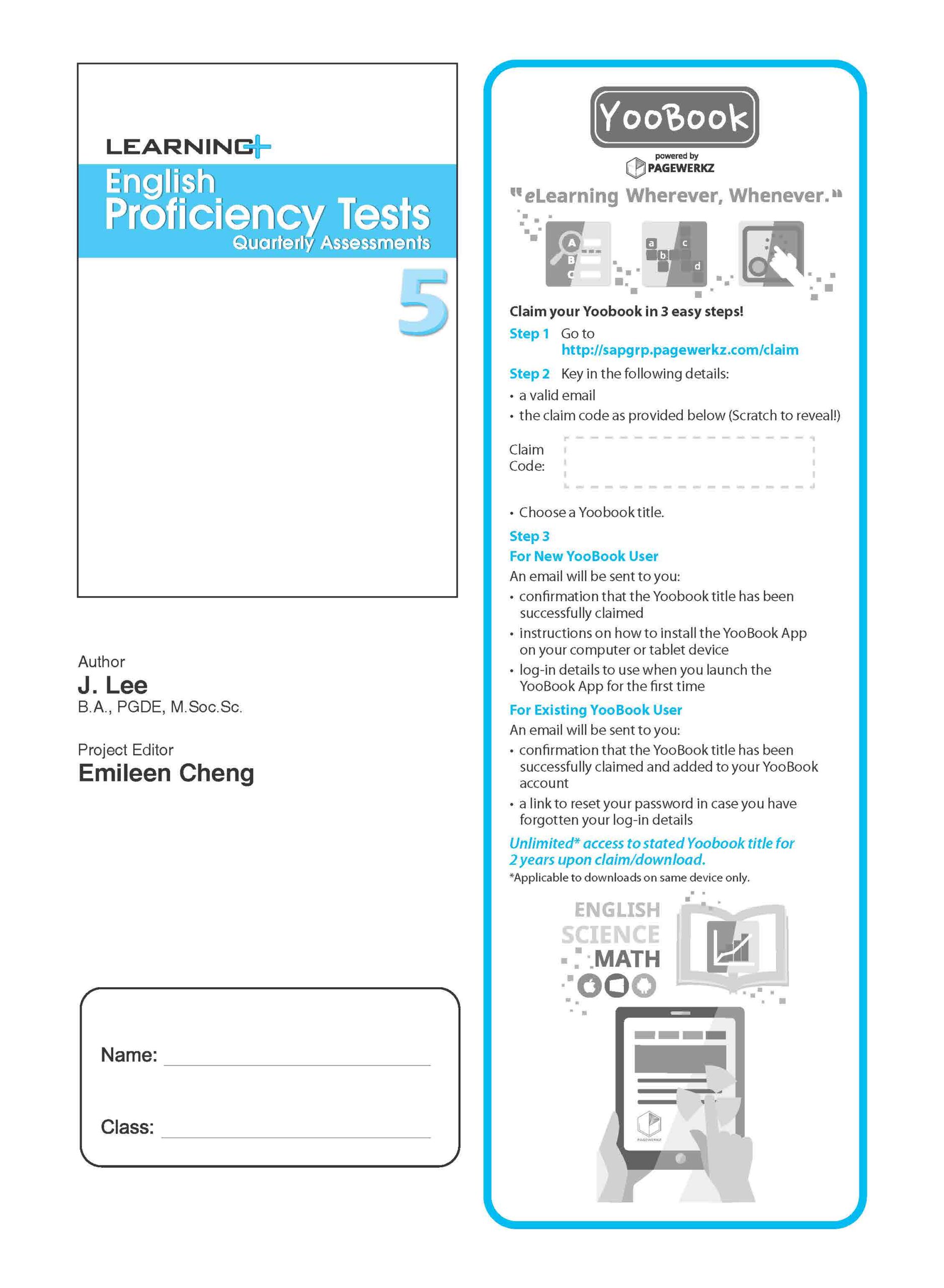 LEARNING+ English Proficiency Tests Quarterly Assessments 5