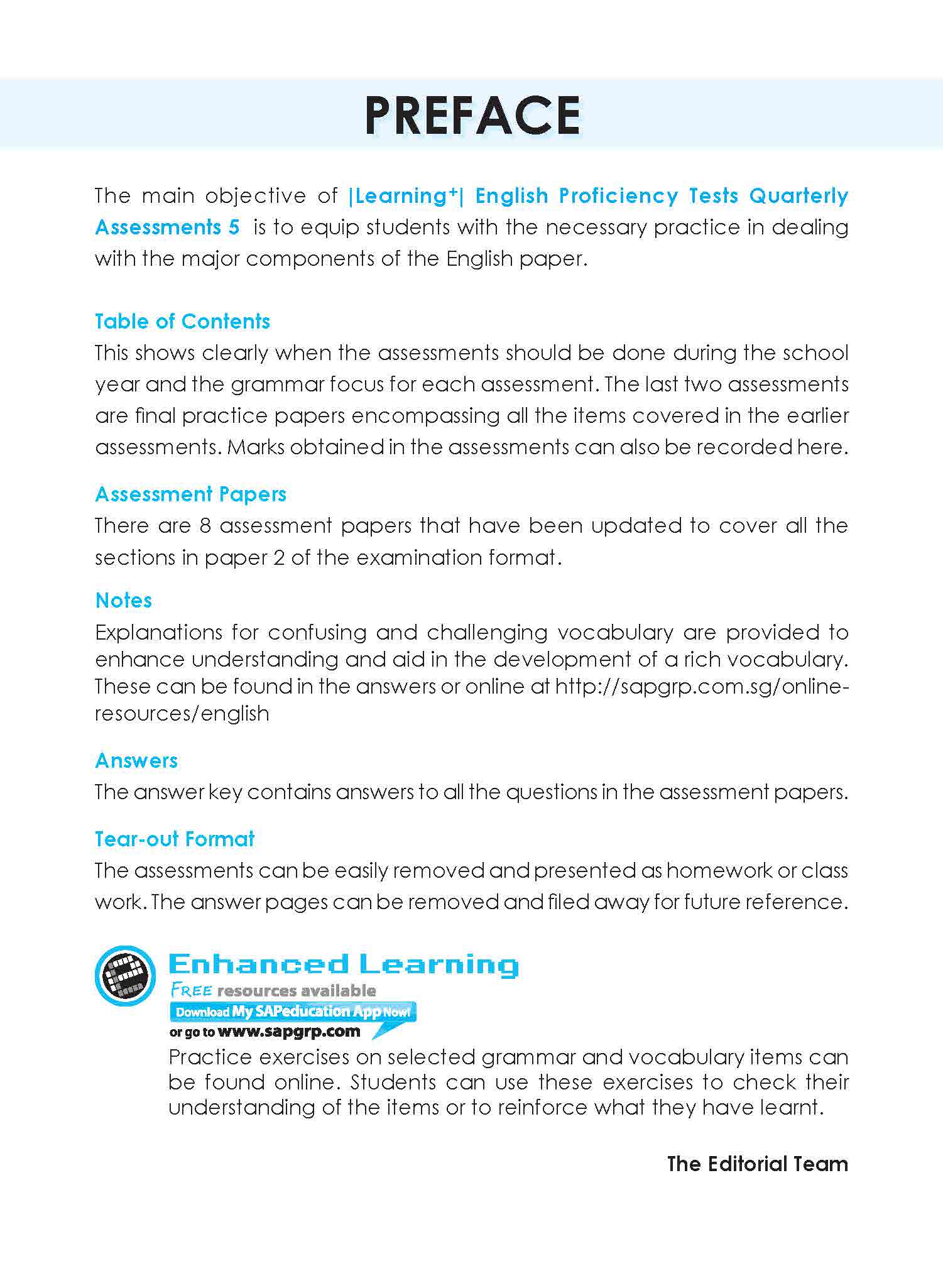 LEARNING+ English Proficiency Tests Quarterly Assessments 5