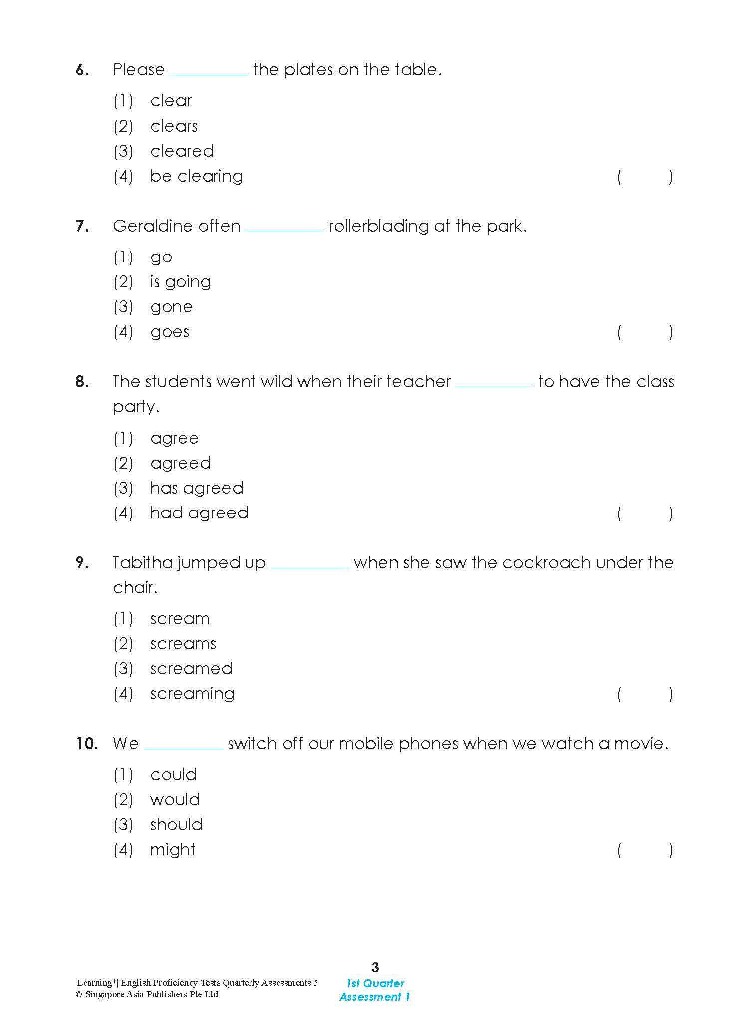 LEARNING+ English Proficiency Tests Quarterly Assessments 5