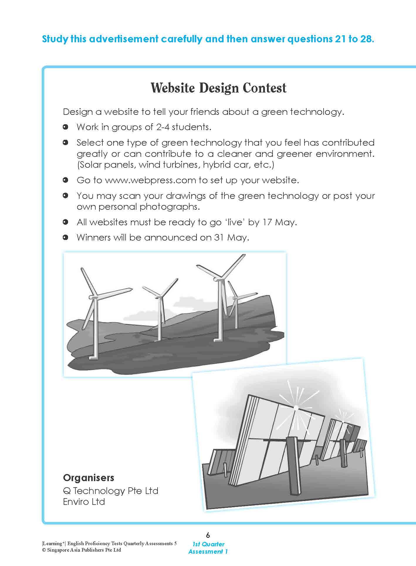 LEARNING+ English Proficiency Tests Quarterly Assessments 5