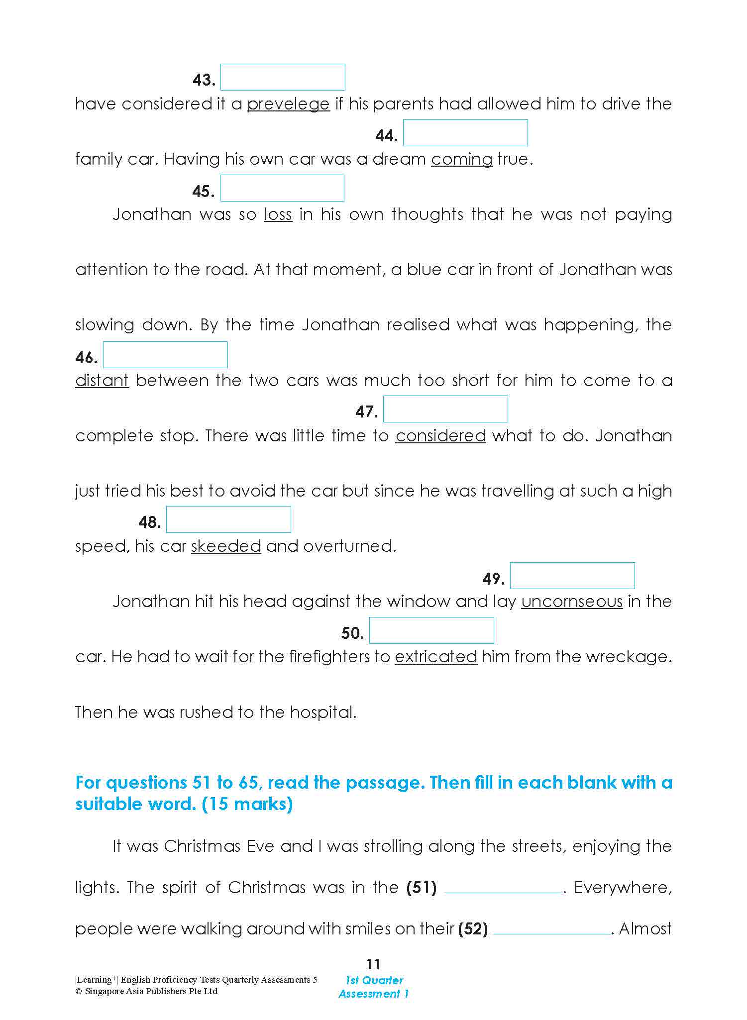 LEARNING+ English Proficiency Tests Quarterly Assessments 5