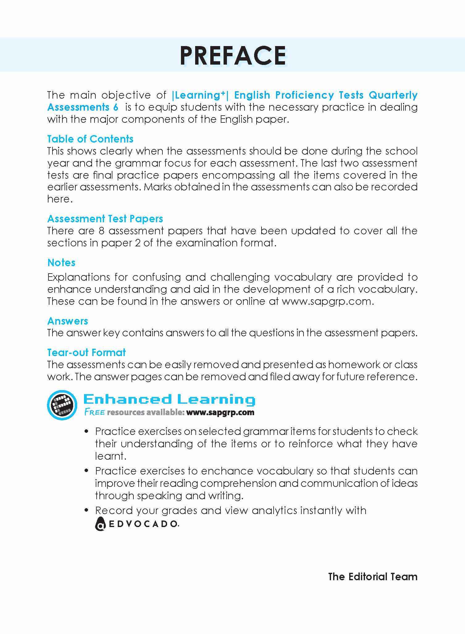 LEARNING+ English Proficiency Tests Quarterly Assessments 6