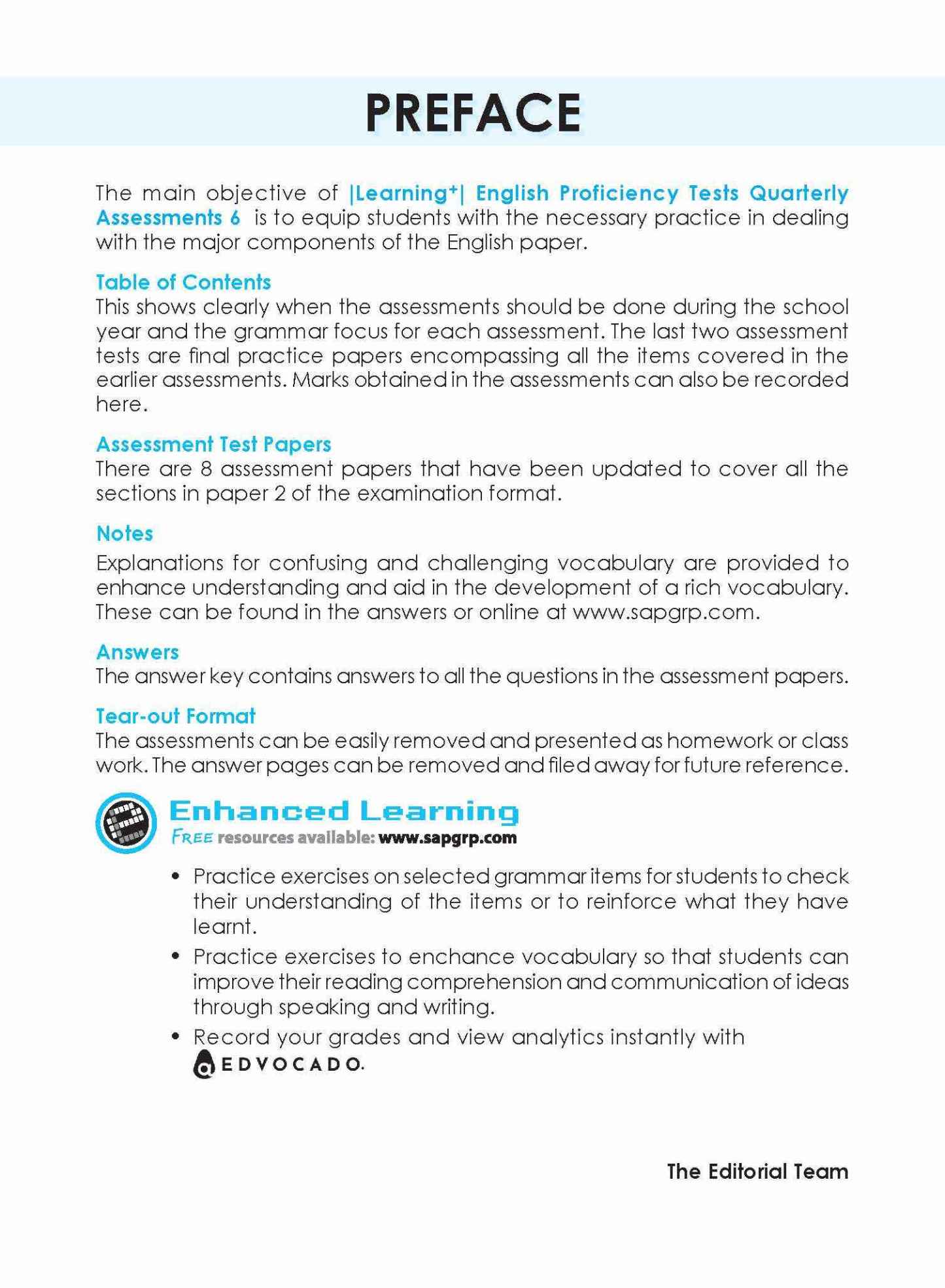LEARNING+ English Proficiency Tests Quarterly Assessments 6