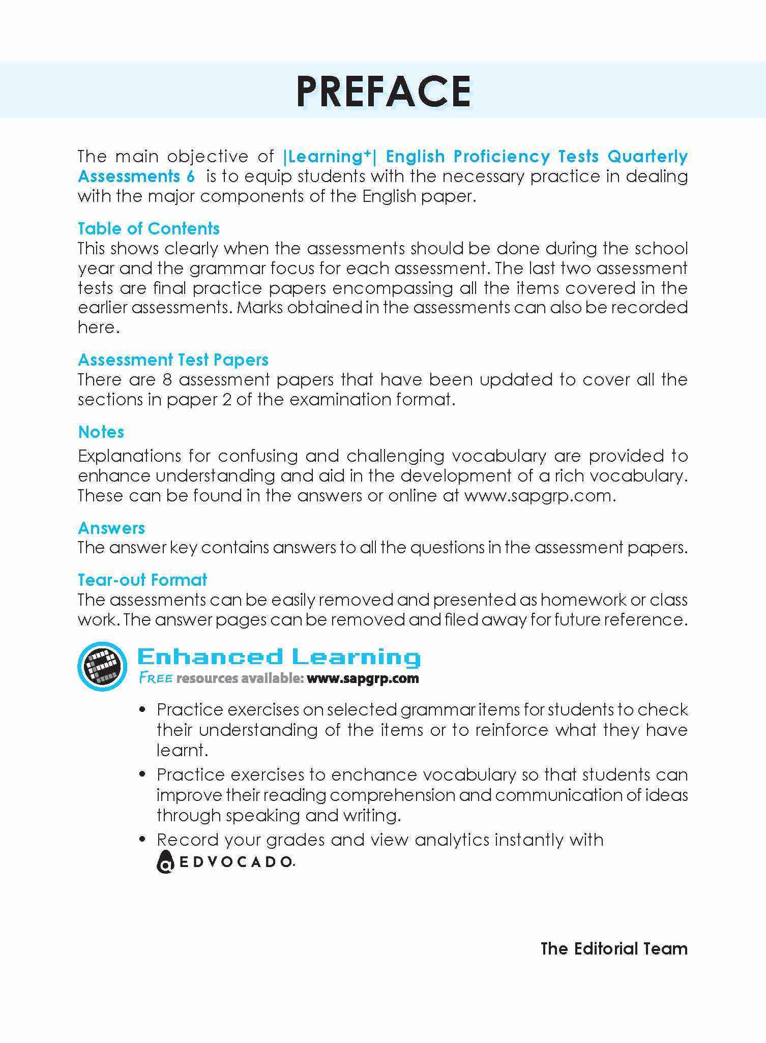 LEARNING+ English Proficiency Tests Quarterly Assessments 6