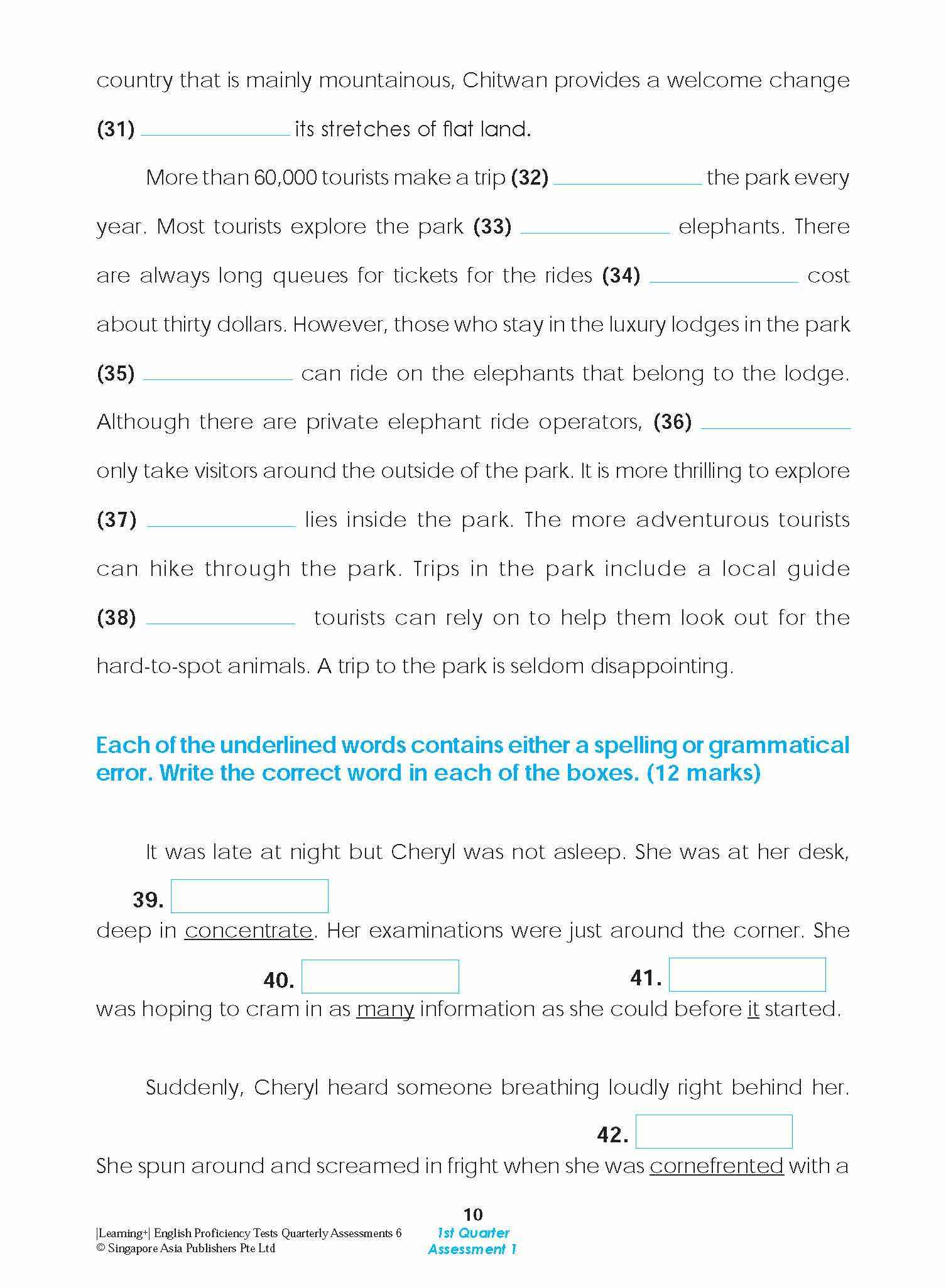 LEARNING+ English Proficiency Tests Quarterly Assessments 6