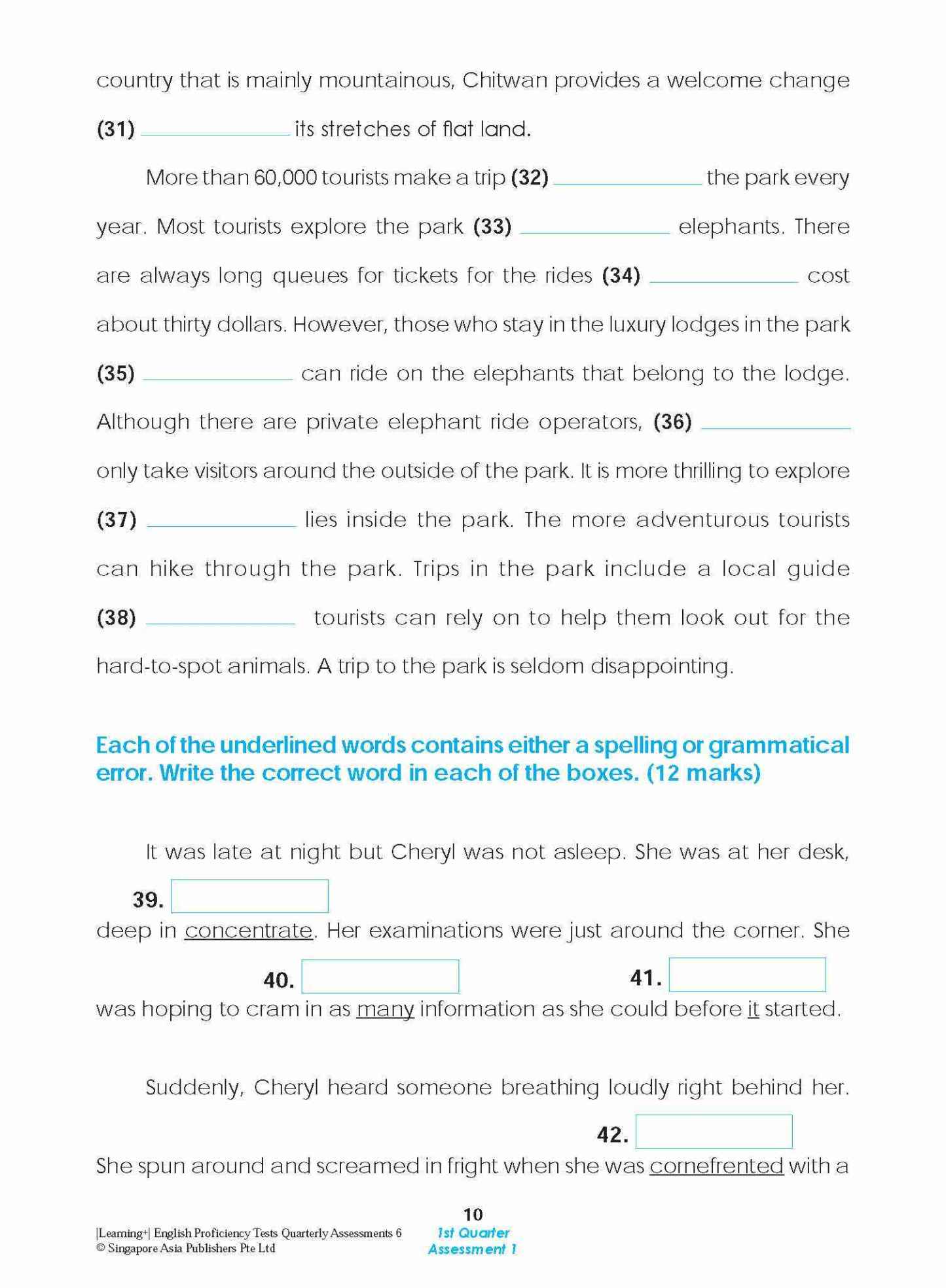 LEARNING+ English Proficiency Tests Quarterly Assessments 6