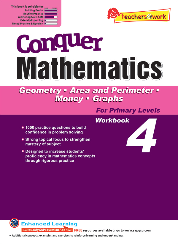 Conquer Mathematics Geometry . Area and Perimeter . Money . Graphs Workbook 4