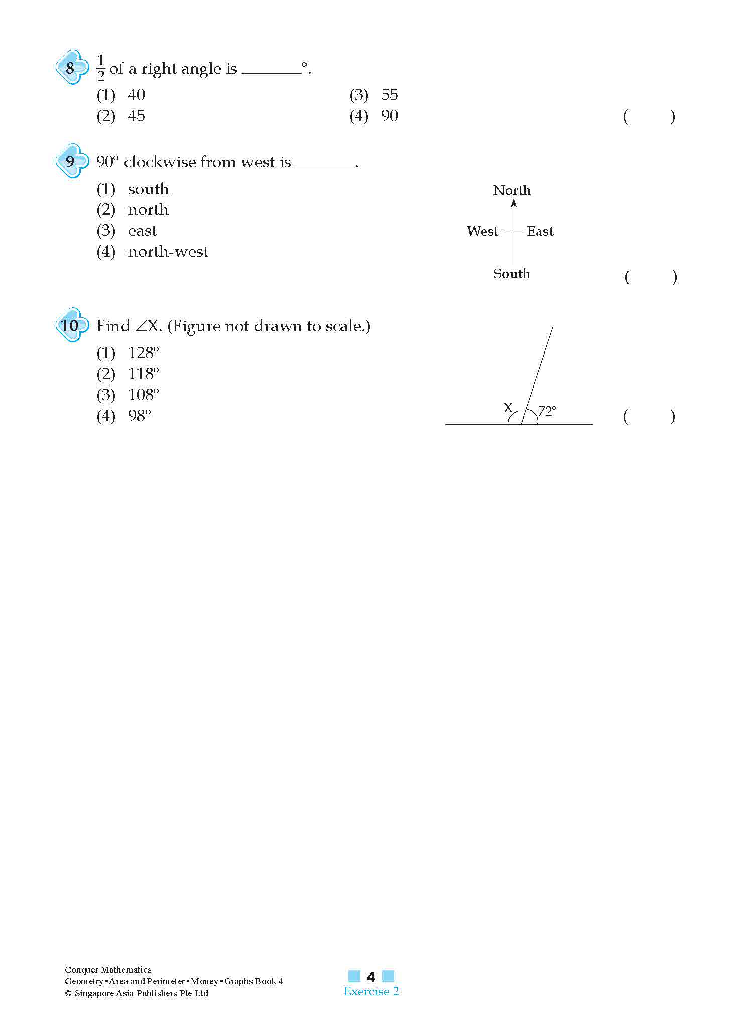 Conquer Mathematics Geometry . Area and Perimeter . Money . Graphs Workbook 4
