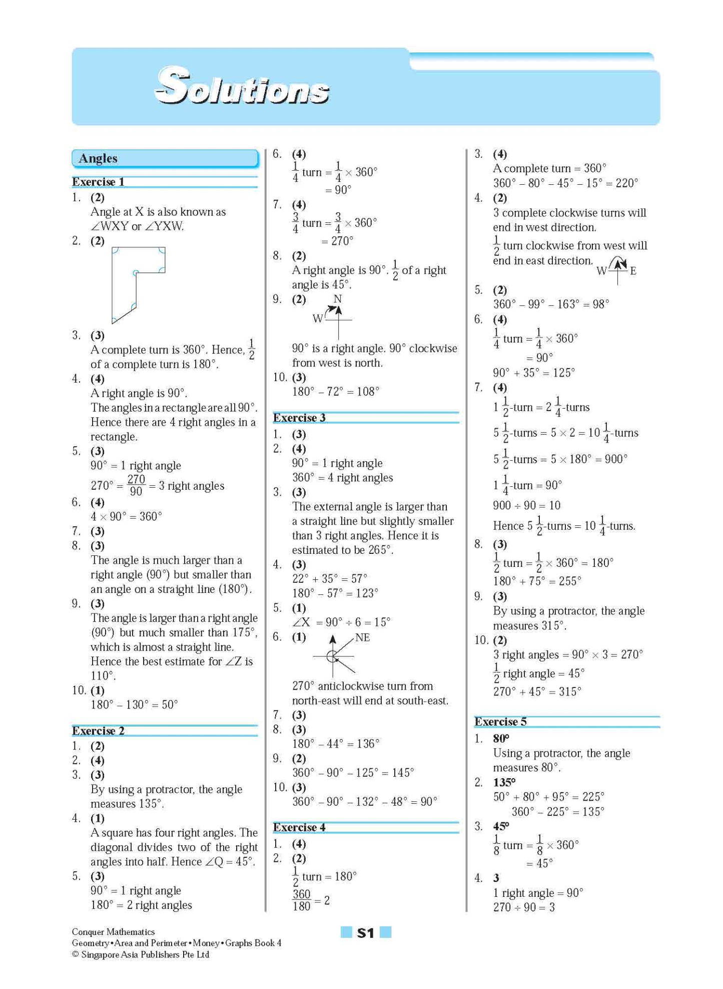 Conquer Mathematics Geometry . Area and Perimeter . Money . Graphs Workbook 4