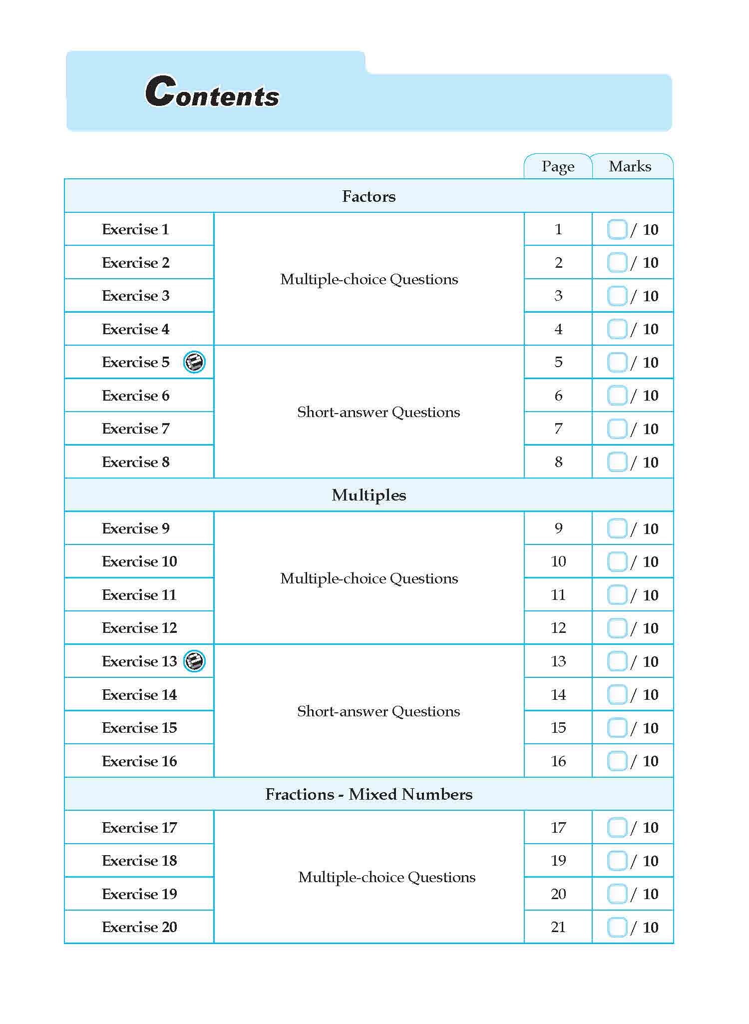 Conquer Mathematics Factors . Multiples . Fractions Workbook 4