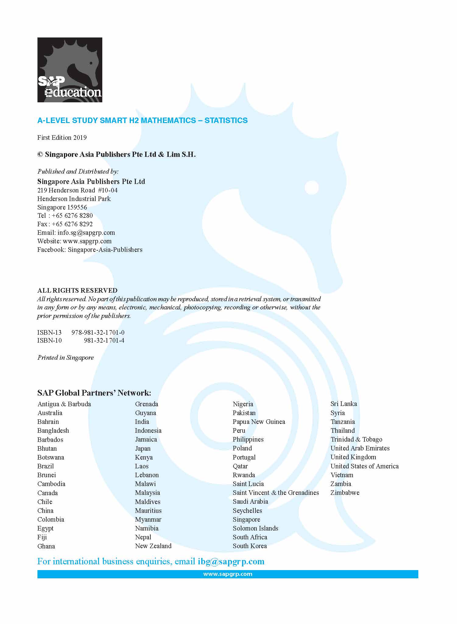 A-Level STUDY SMART H2 Mathematics Statistics