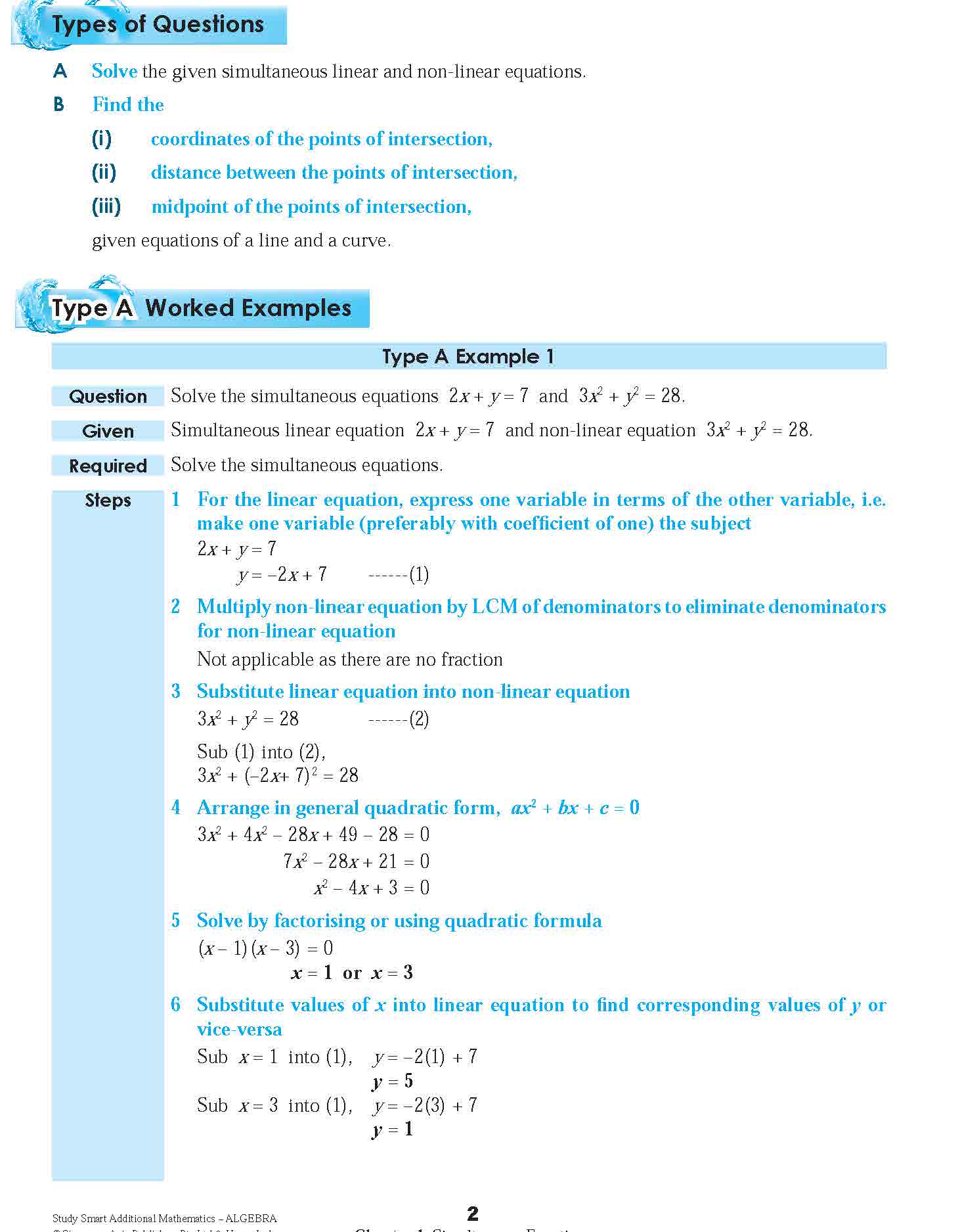 STUDY SMART Additional Mathematics ALGEBRA For Upper Secondary Levels
