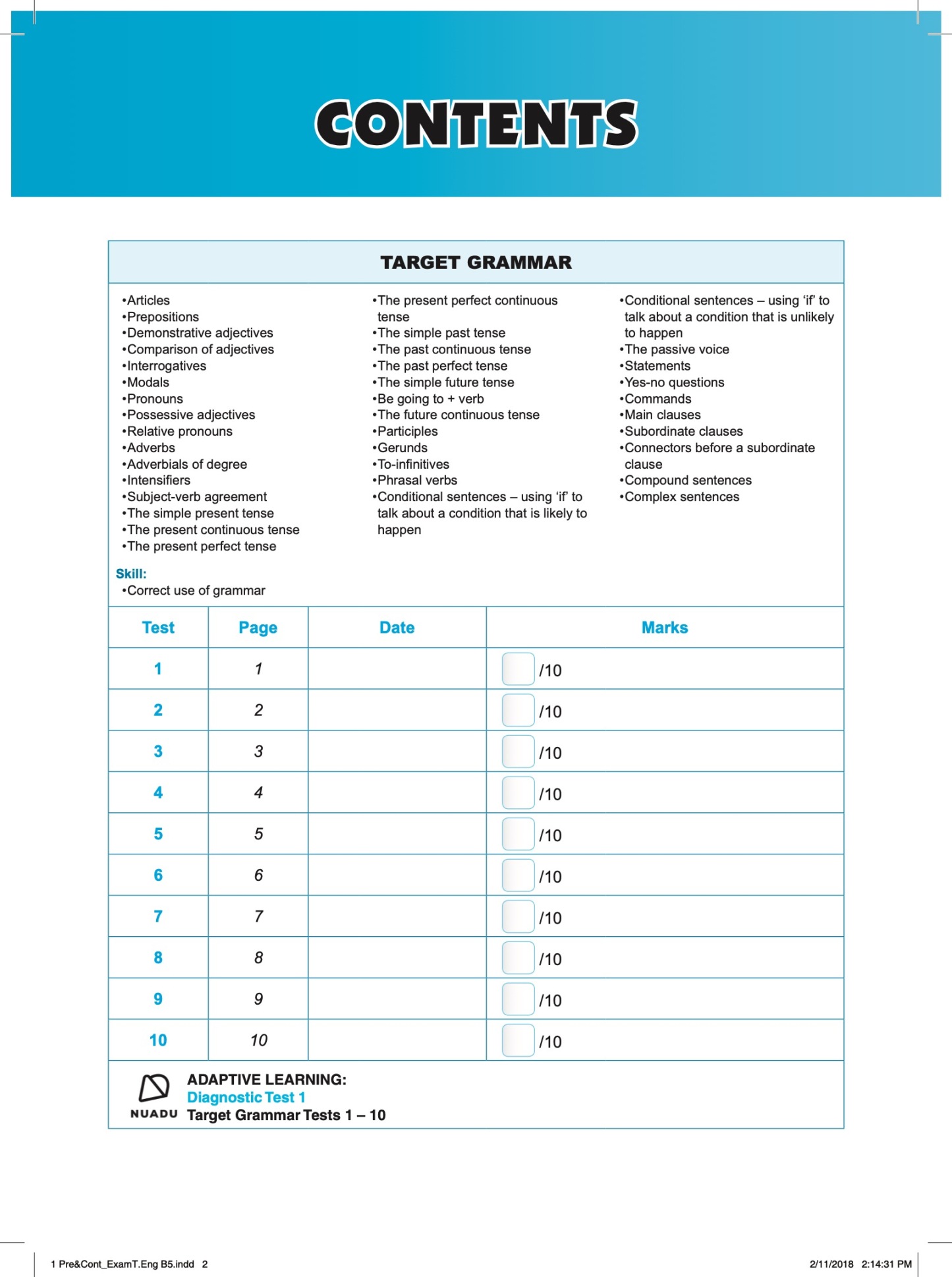 Conquer English exam Targets Book 5 + NUADU