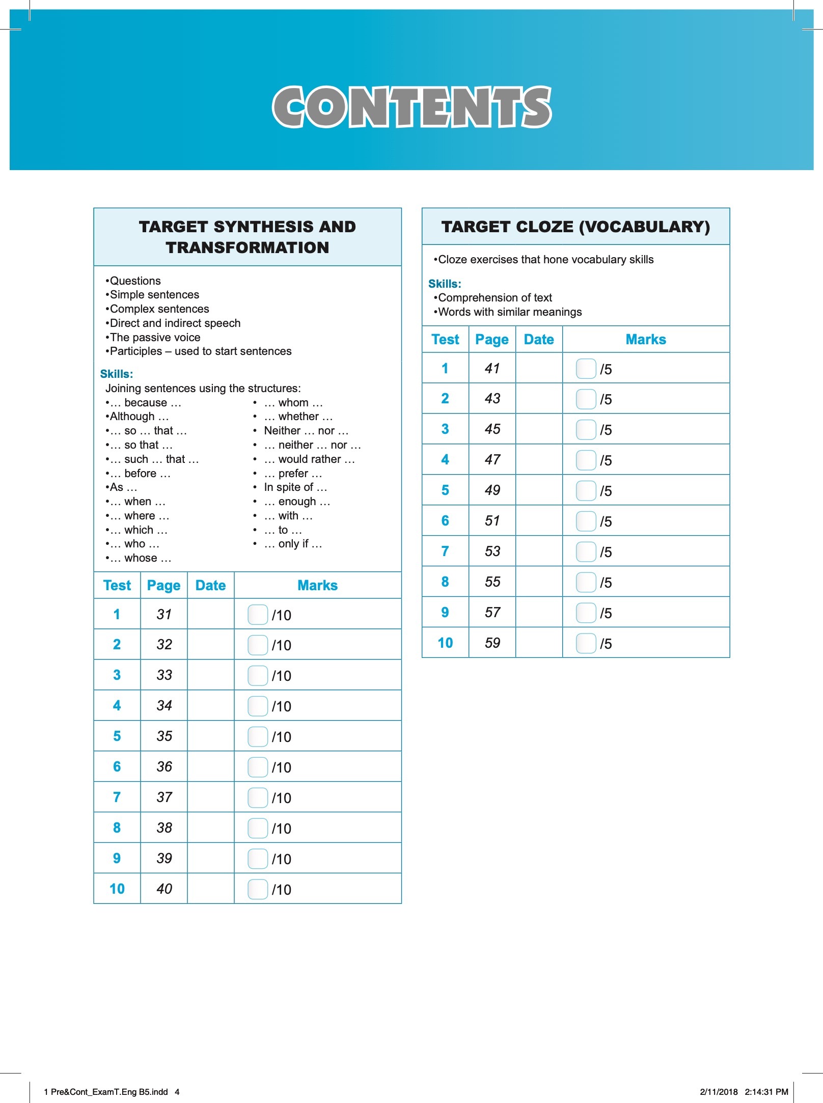Conquer English exam Targets Book 5 + NUADU
