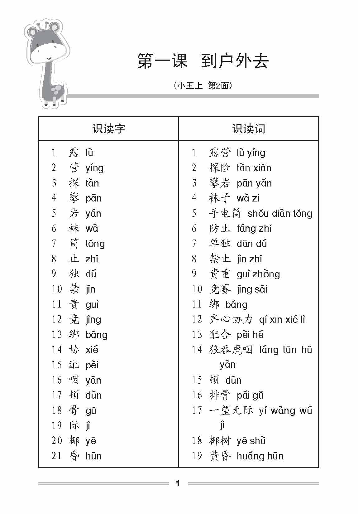 小五高级华文课文字词手册 5A (A HANDBOOK OF HIGHER CHINESE VOCABULARY FOR PRIMARY 5A)