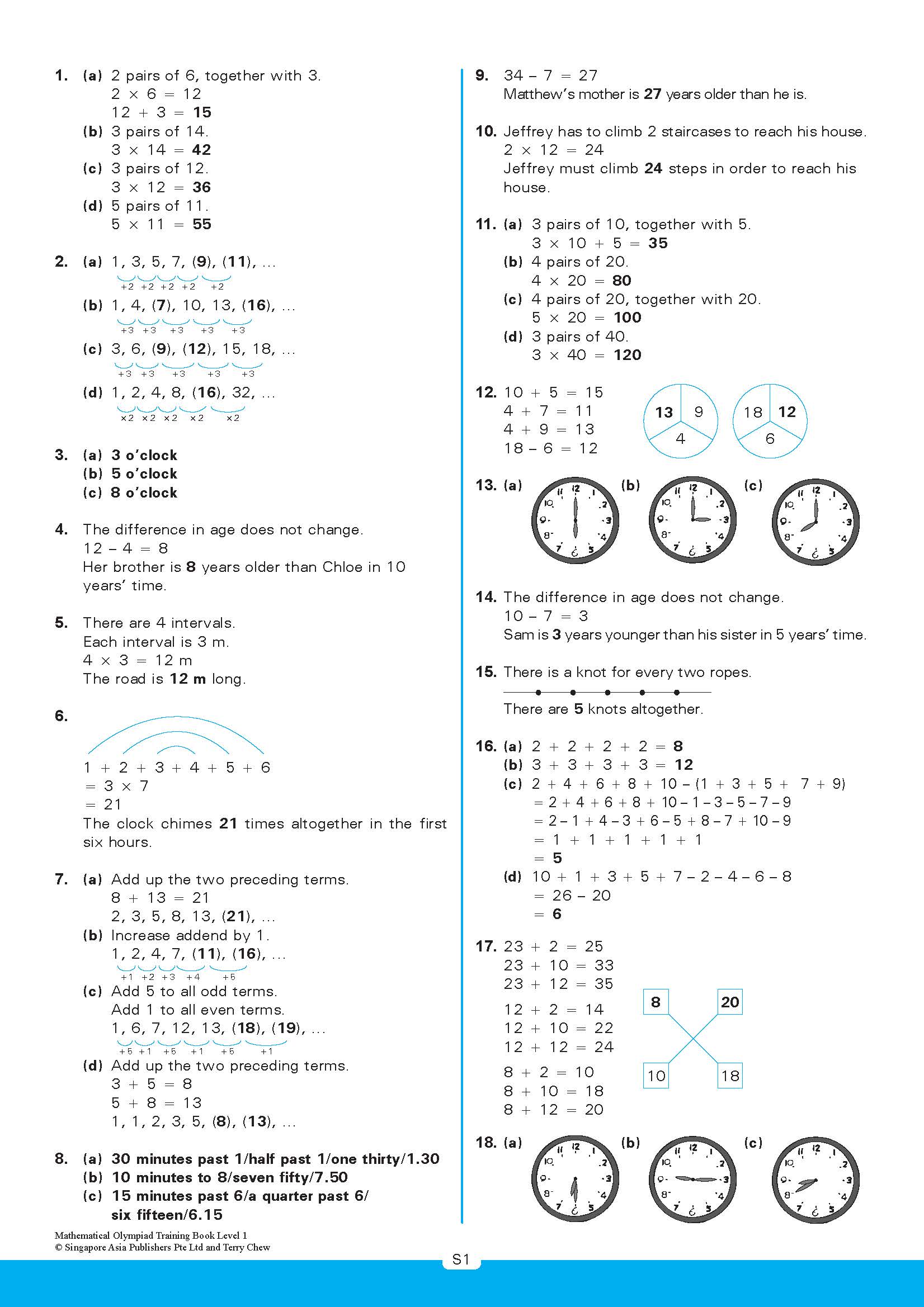 MATHEMATICAL OLYMPIAD TRAINING BOOK LEVEL 1 (7-8 years)