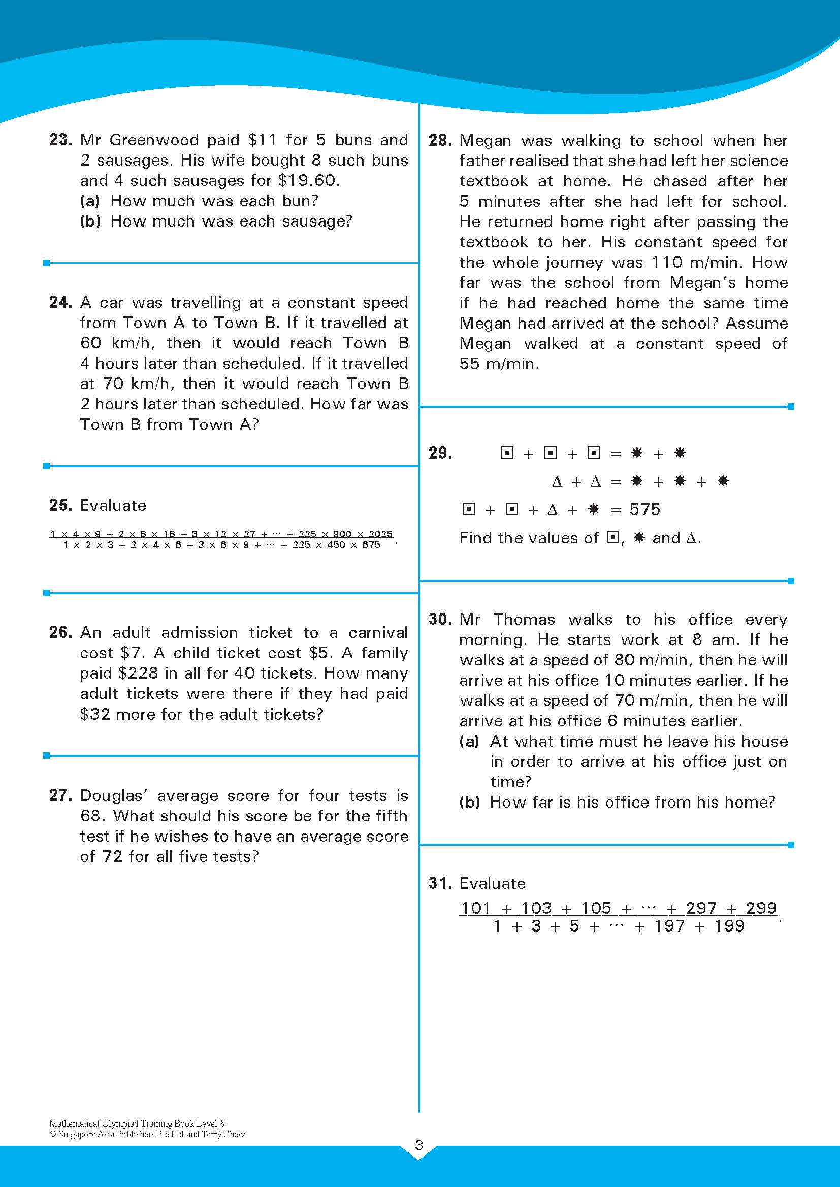 MATHEMATICAL OLYMPIAD TRAINING BOOK LEVEL 5 (11-12 years)