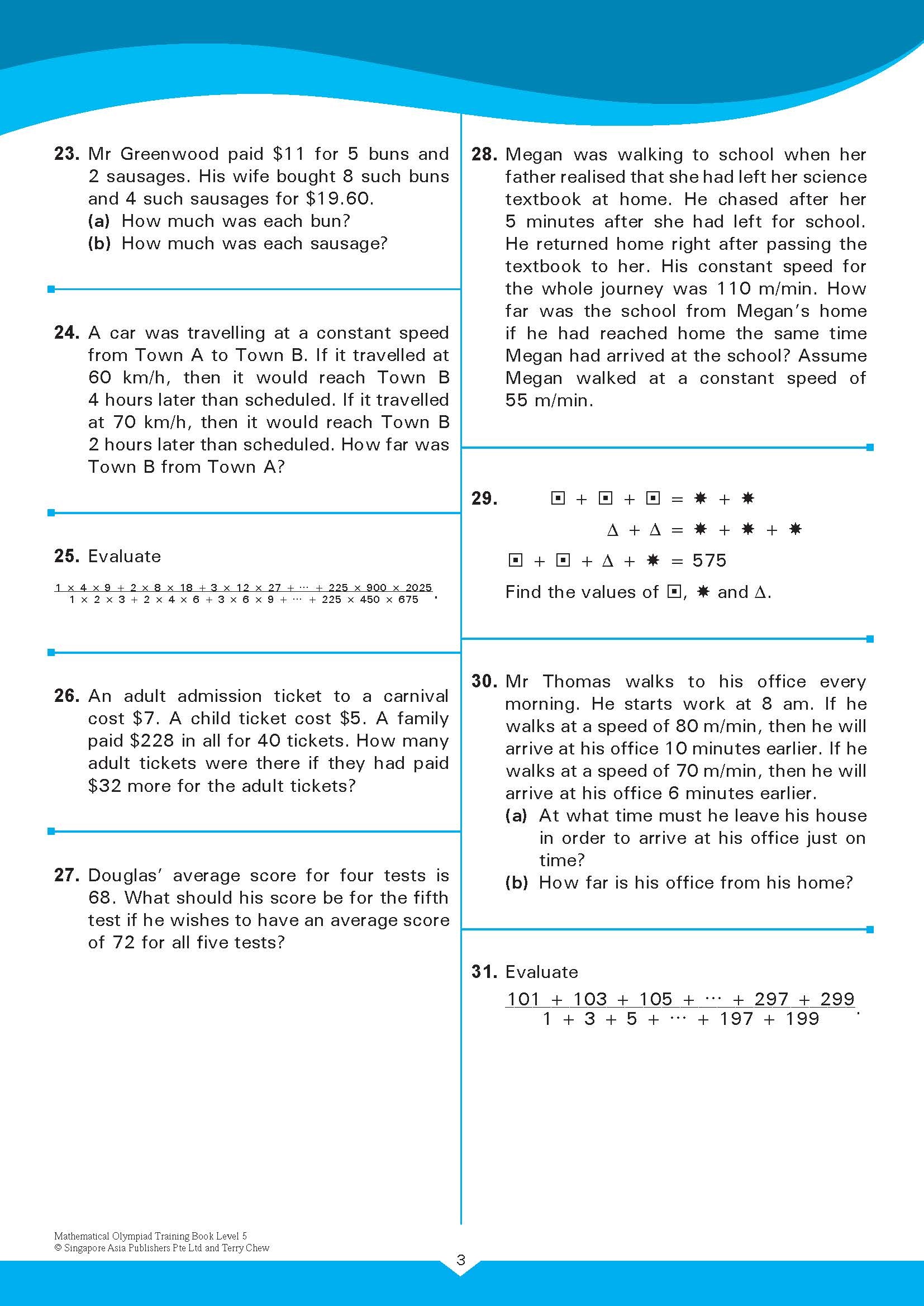 MATHEMATICAL OLYMPIAD TRAINING BOOK LEVEL 5 (11-12 years)