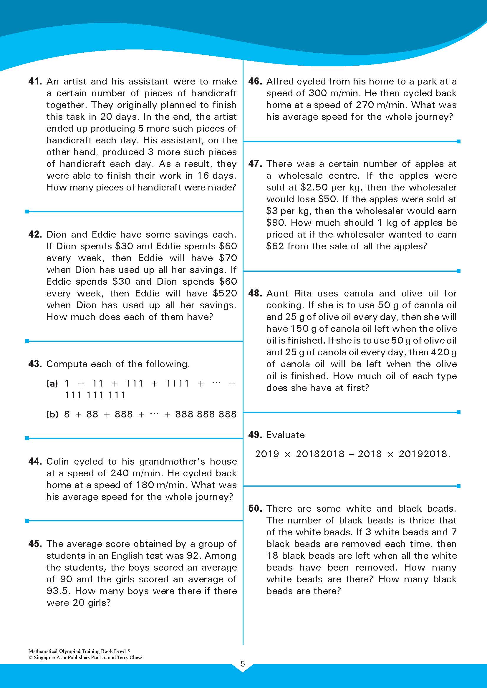 MATHEMATICAL OLYMPIAD TRAINING BOOK LEVEL 5 (11-12 years)