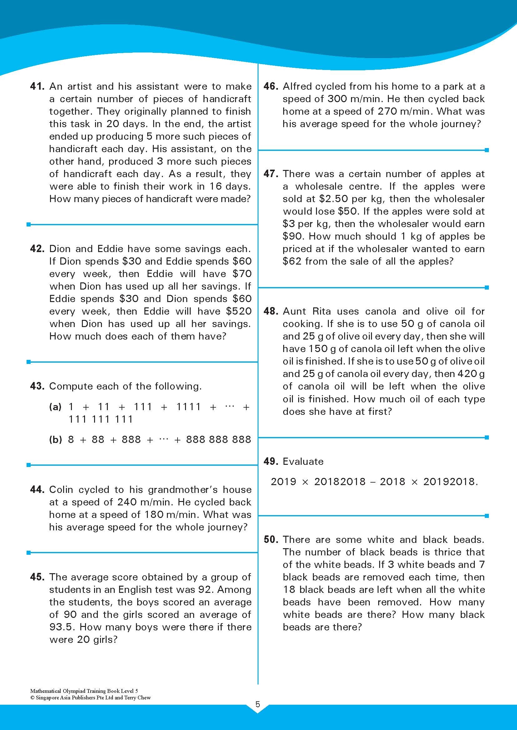 MATHEMATICAL OLYMPIAD TRAINING BOOK LEVEL 5 (11-12 years)