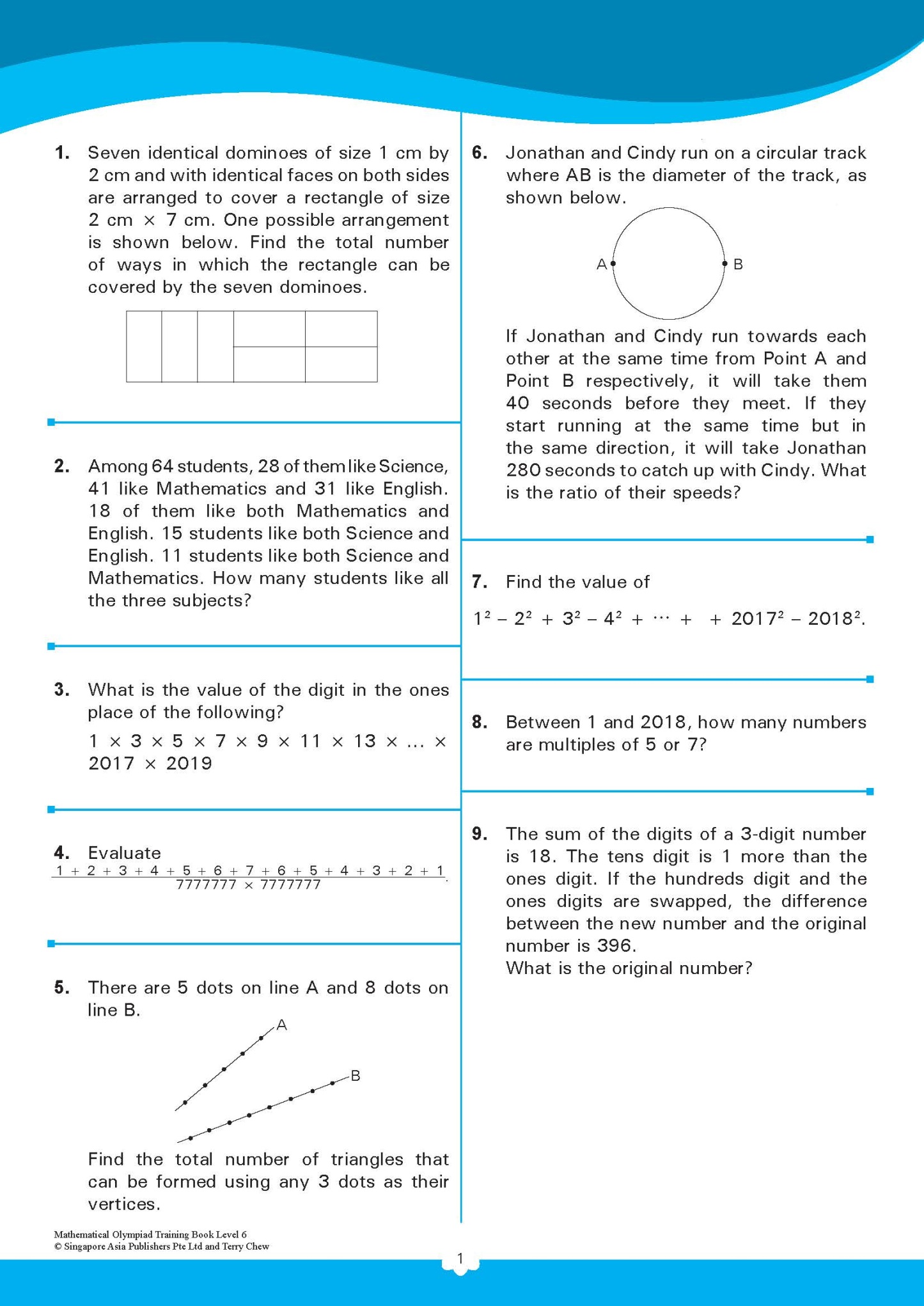 MATHEMATICAL OLYMPIAD TRAINING BOOK LEVEL 6 (12-13 years)