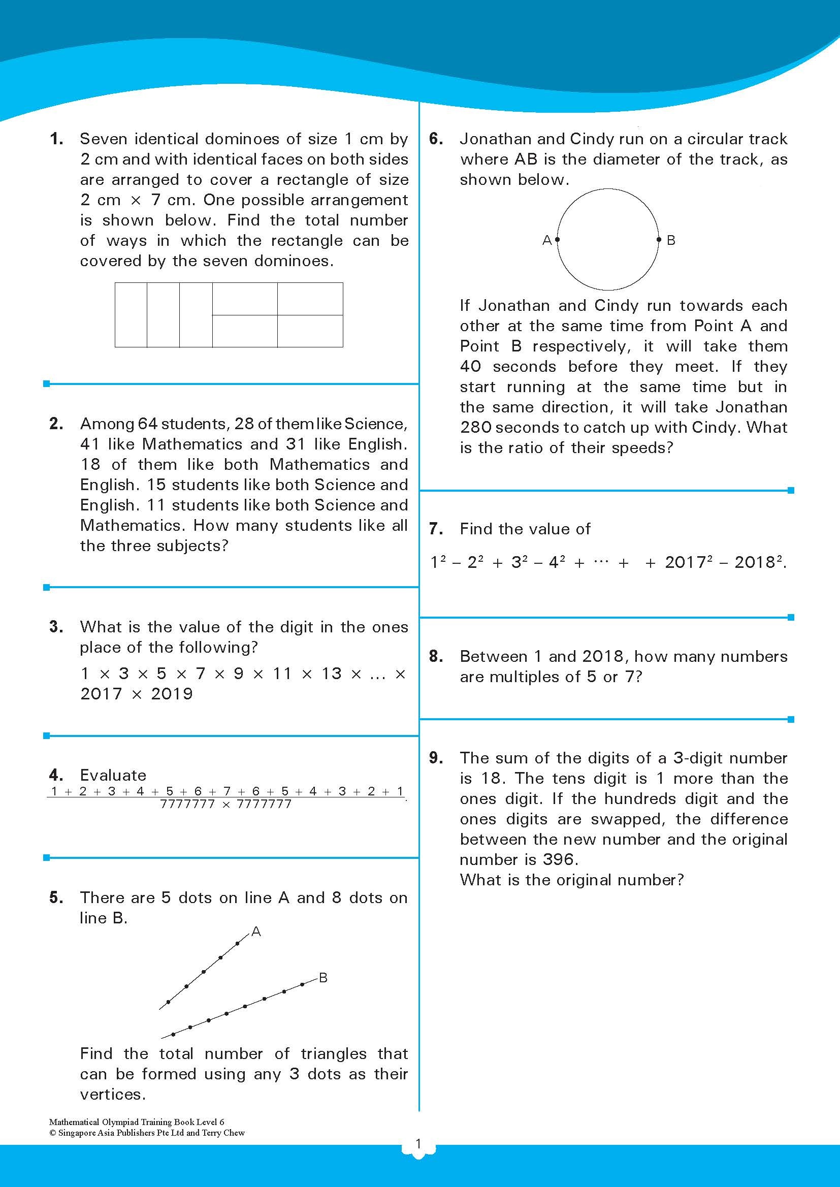 MATHEMATICAL OLYMPIAD TRAINING BOOK LEVEL 6 (12-13 years)