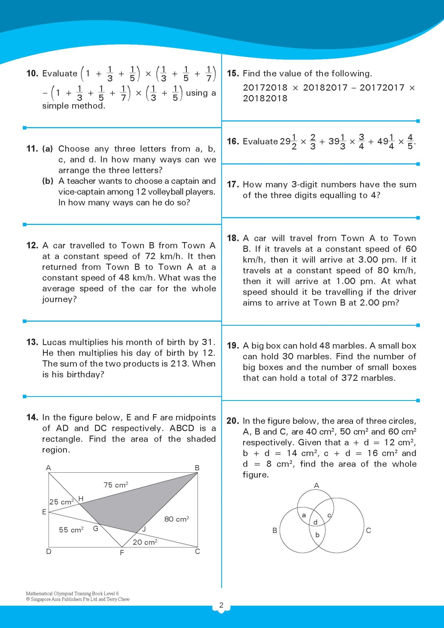 MATHEMATICAL OLYMPIAD TRAINING BOOK LEVEL 6 (12-13 years)