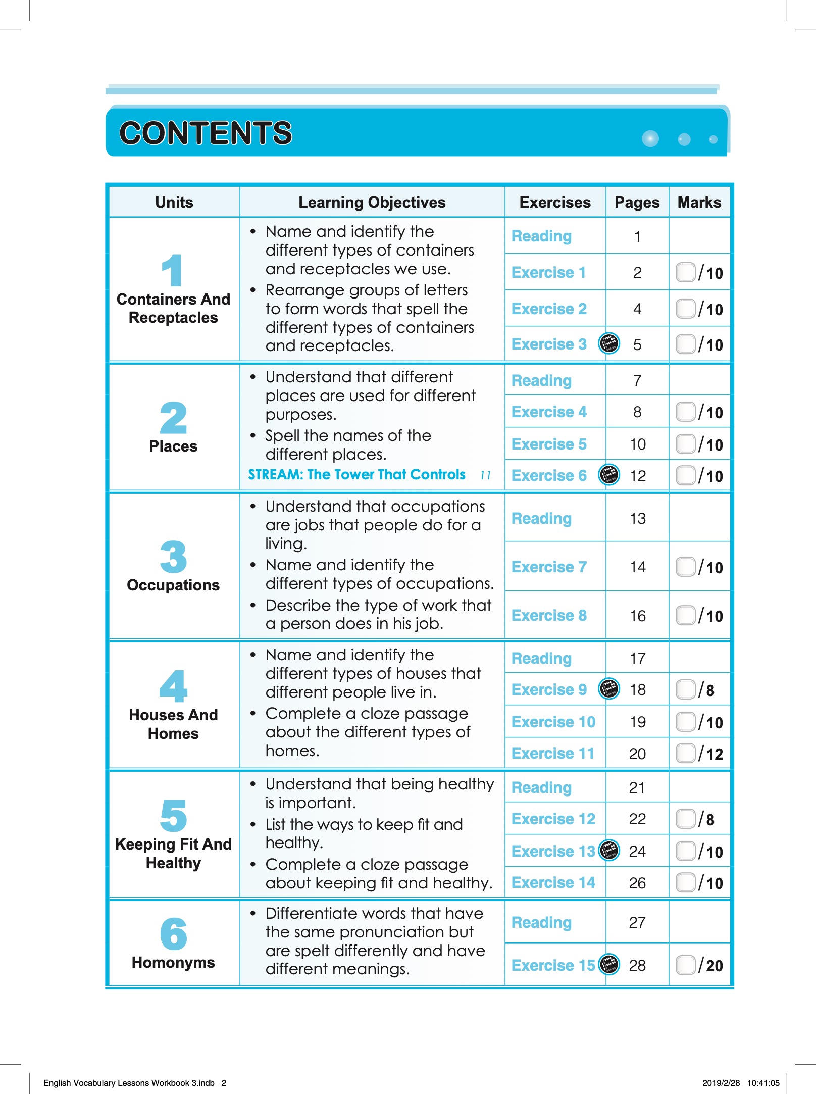 ENGLISH VOCABULARY LESSONS Workbook 3