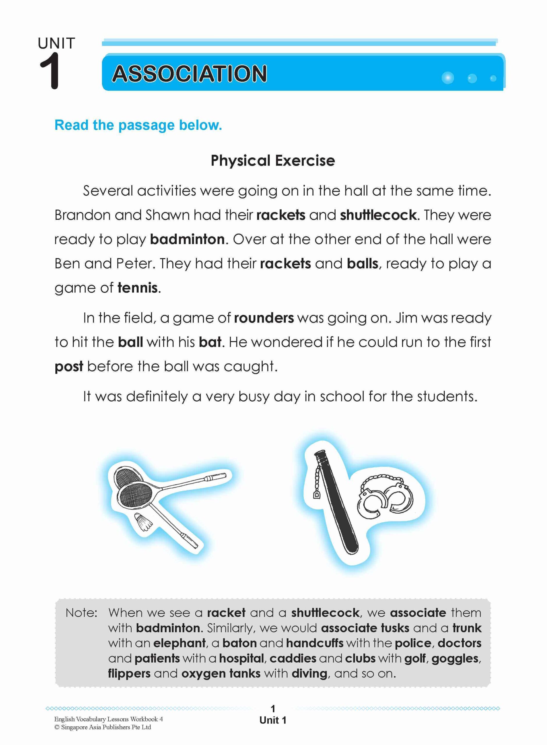 ENGLISH VOCABULARY LESSONS Workbook 4