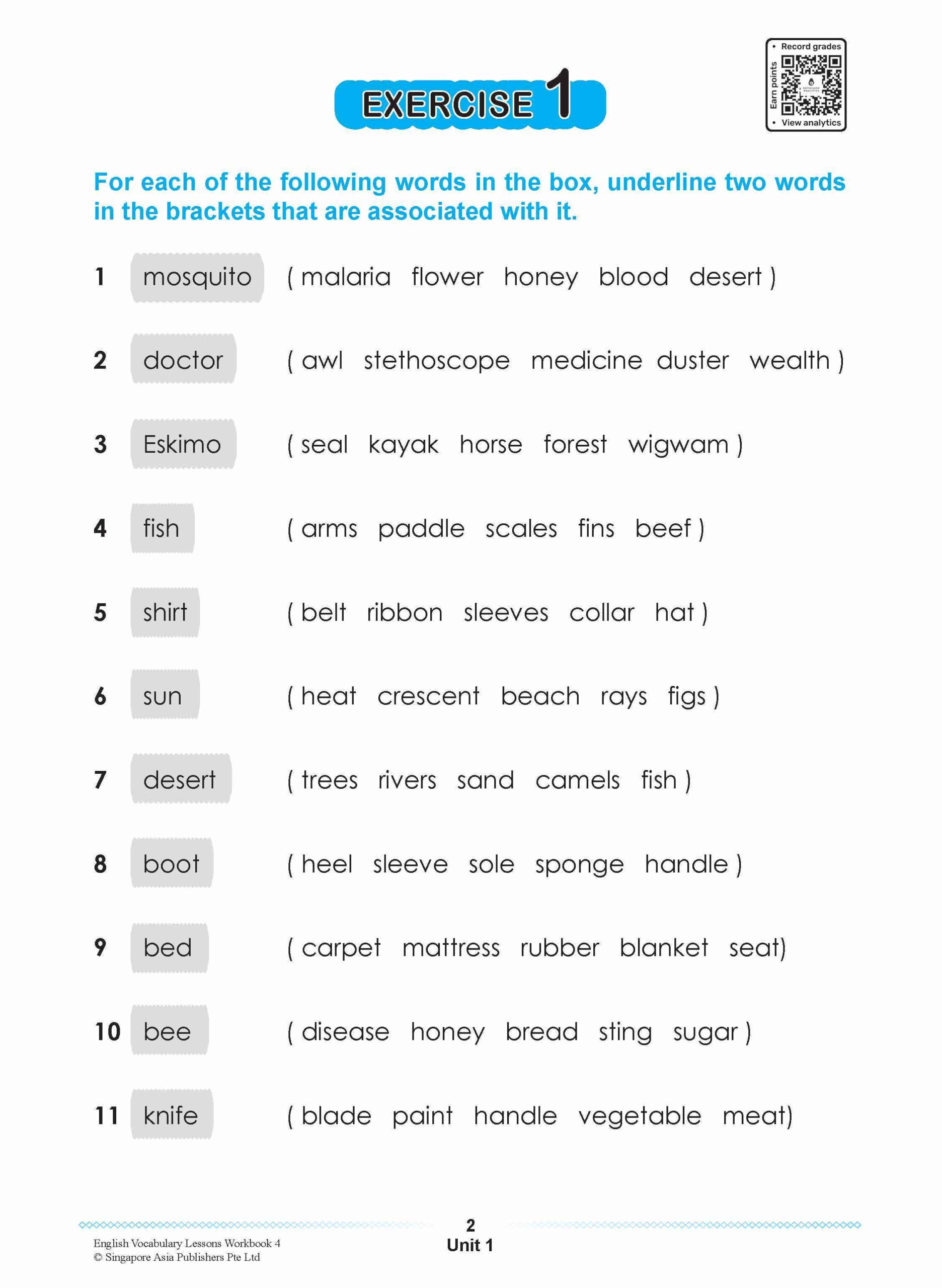 ENGLISH VOCABULARY LESSONS Workbook 4