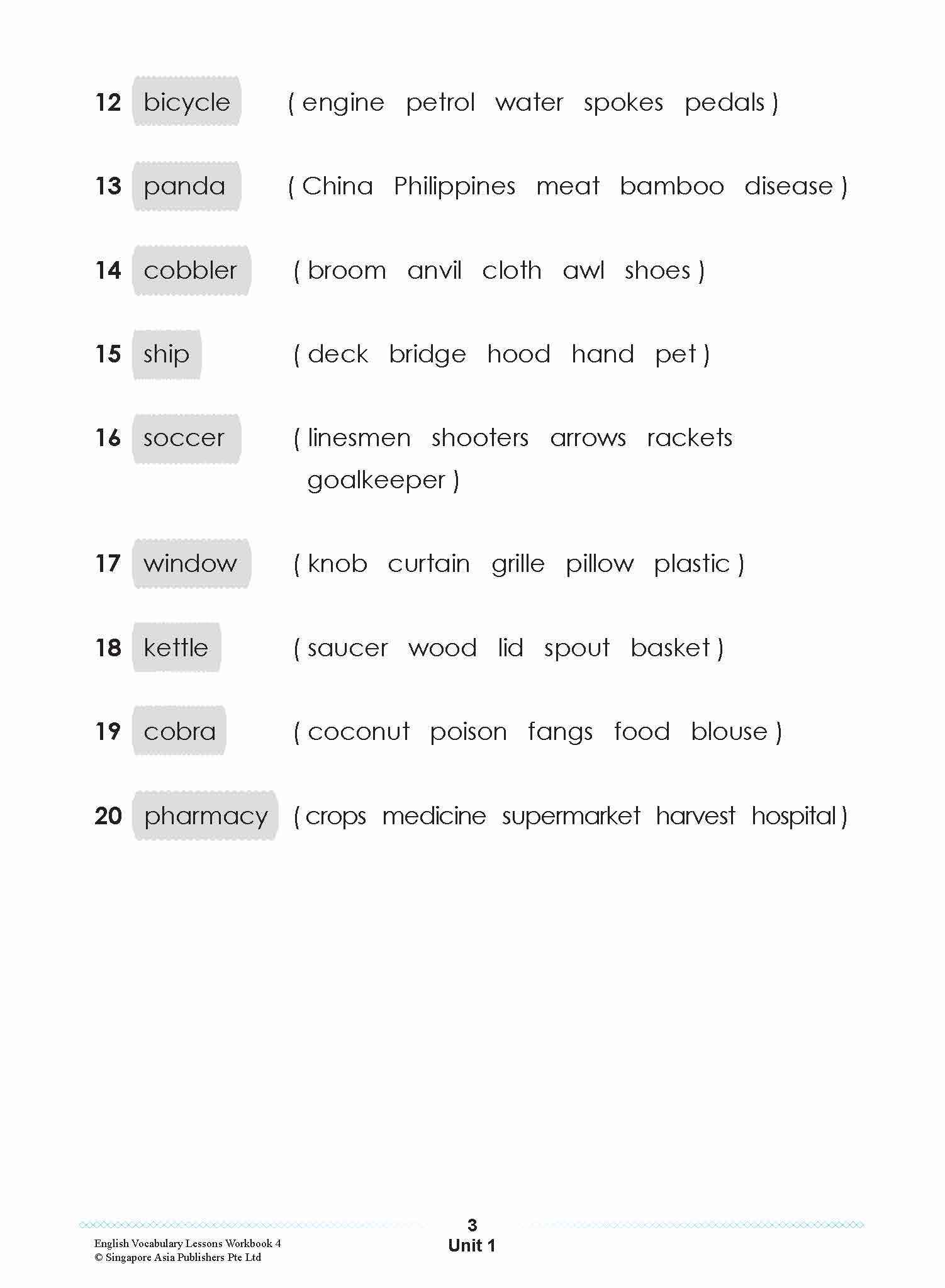 ENGLISH VOCABULARY LESSONS Workbook 4