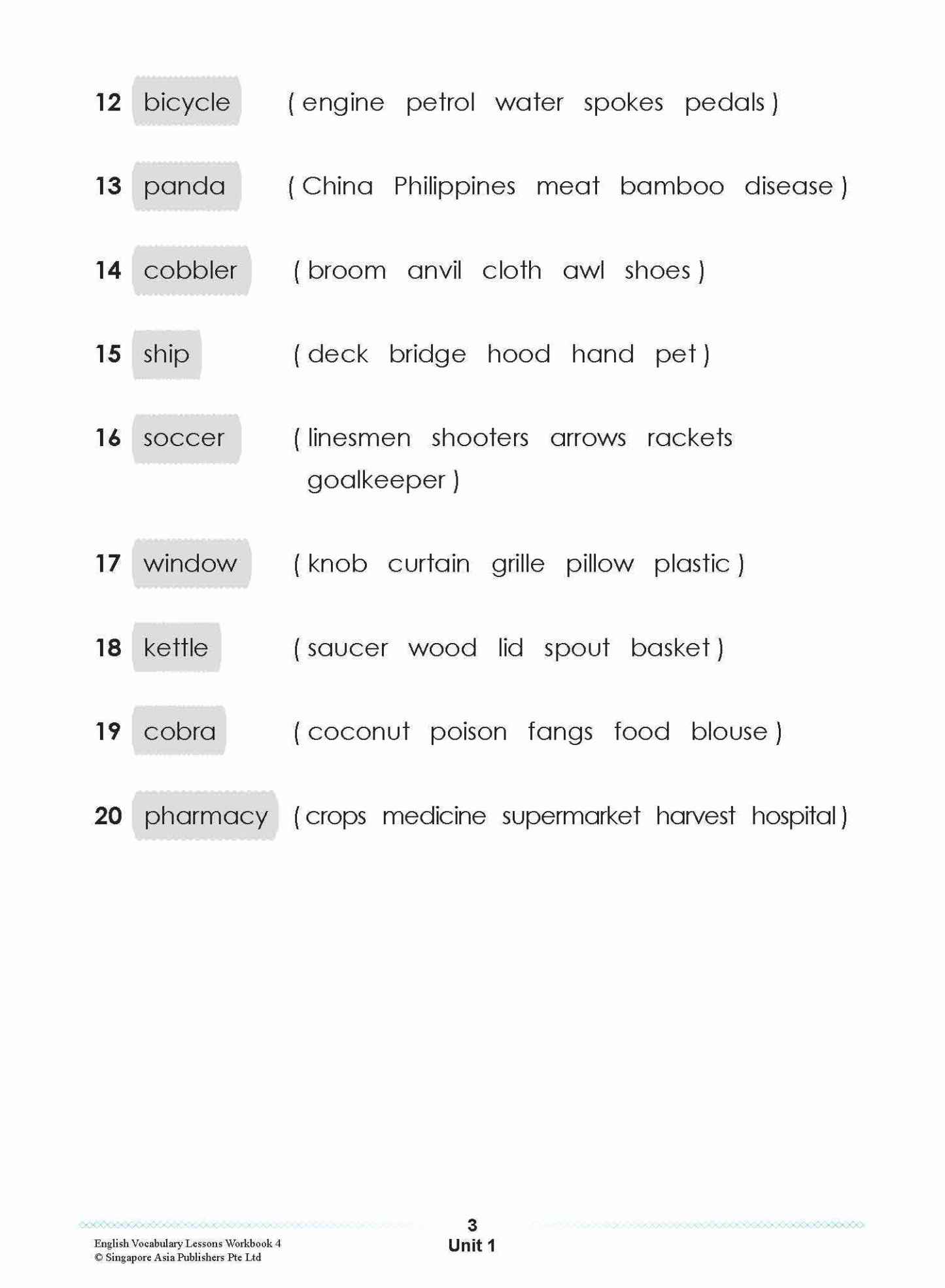ENGLISH VOCABULARY LESSONS Workbook 4