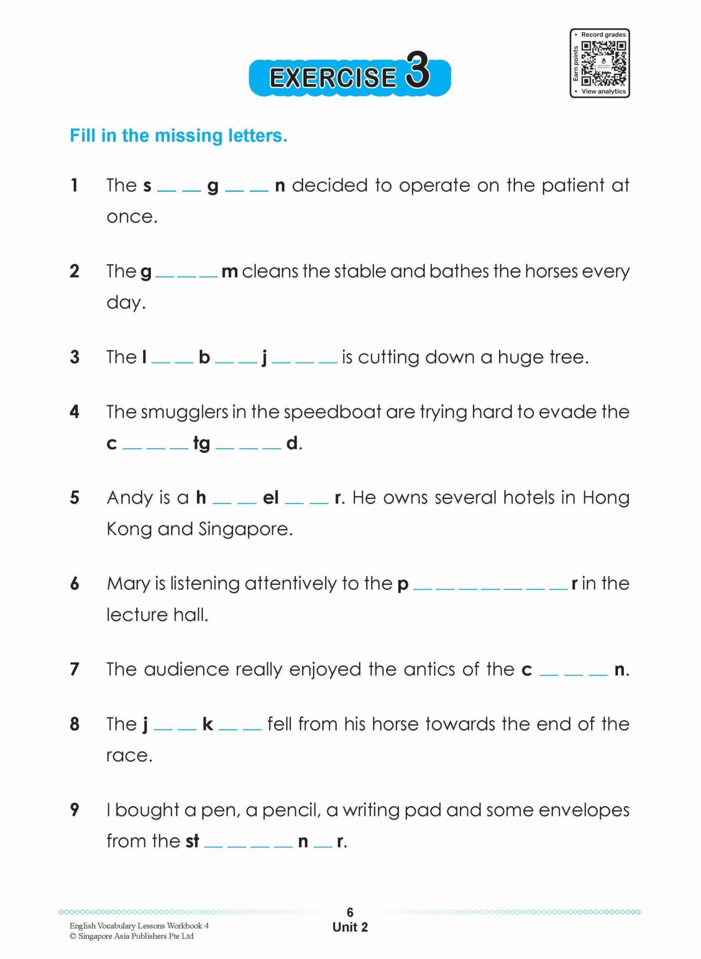 ENGLISH VOCABULARY LESSONS Workbook 4