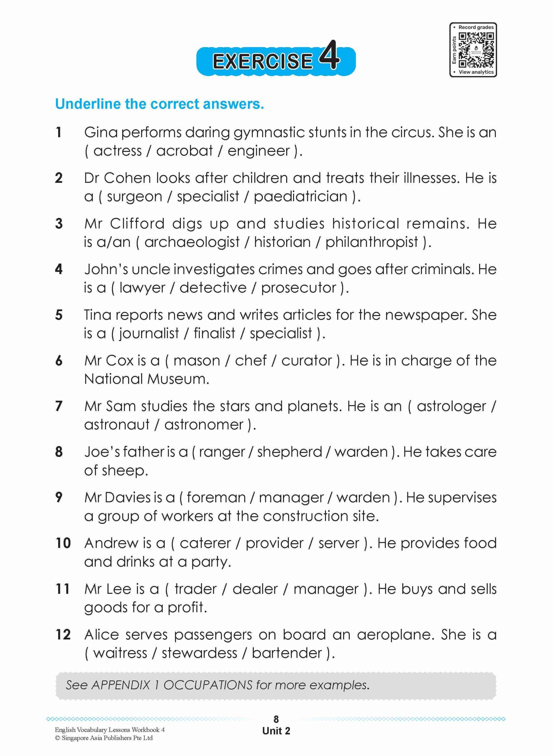 ENGLISH VOCABULARY LESSONS Workbook 4