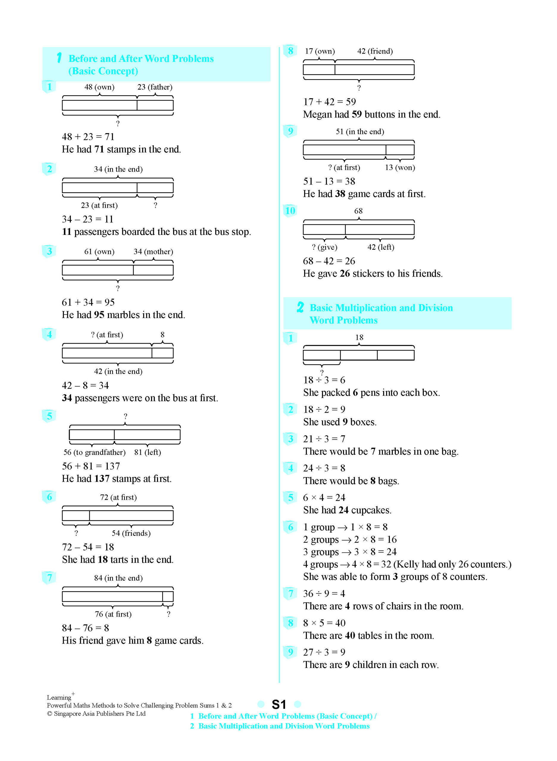 LEARNING+ Powerful Maths Methods to Solve Challenging Problem Sums Primary 1&2