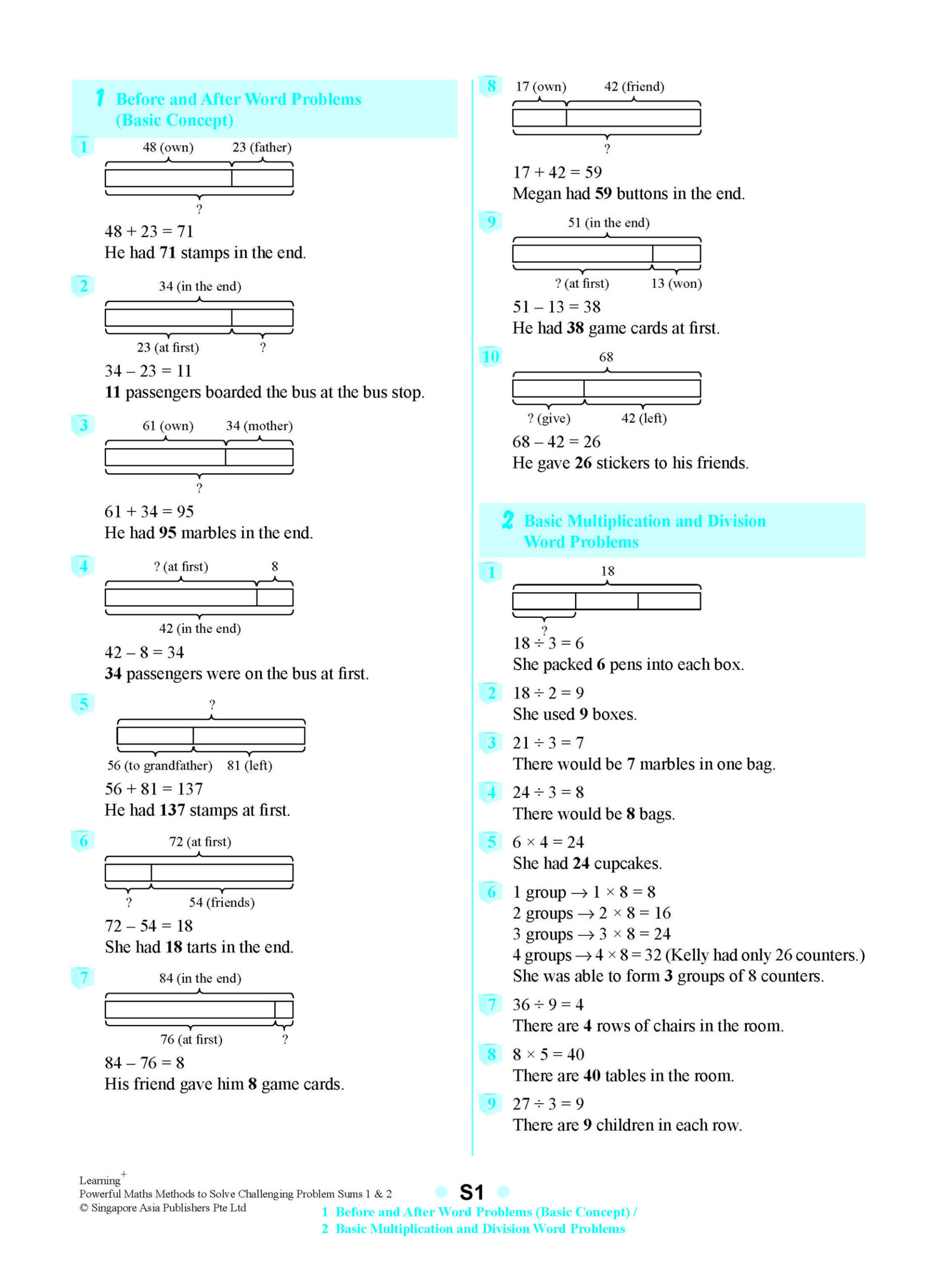 LEARNING+ Powerful Maths Methods to Solve Challenging Problem Sums Primary 1&2