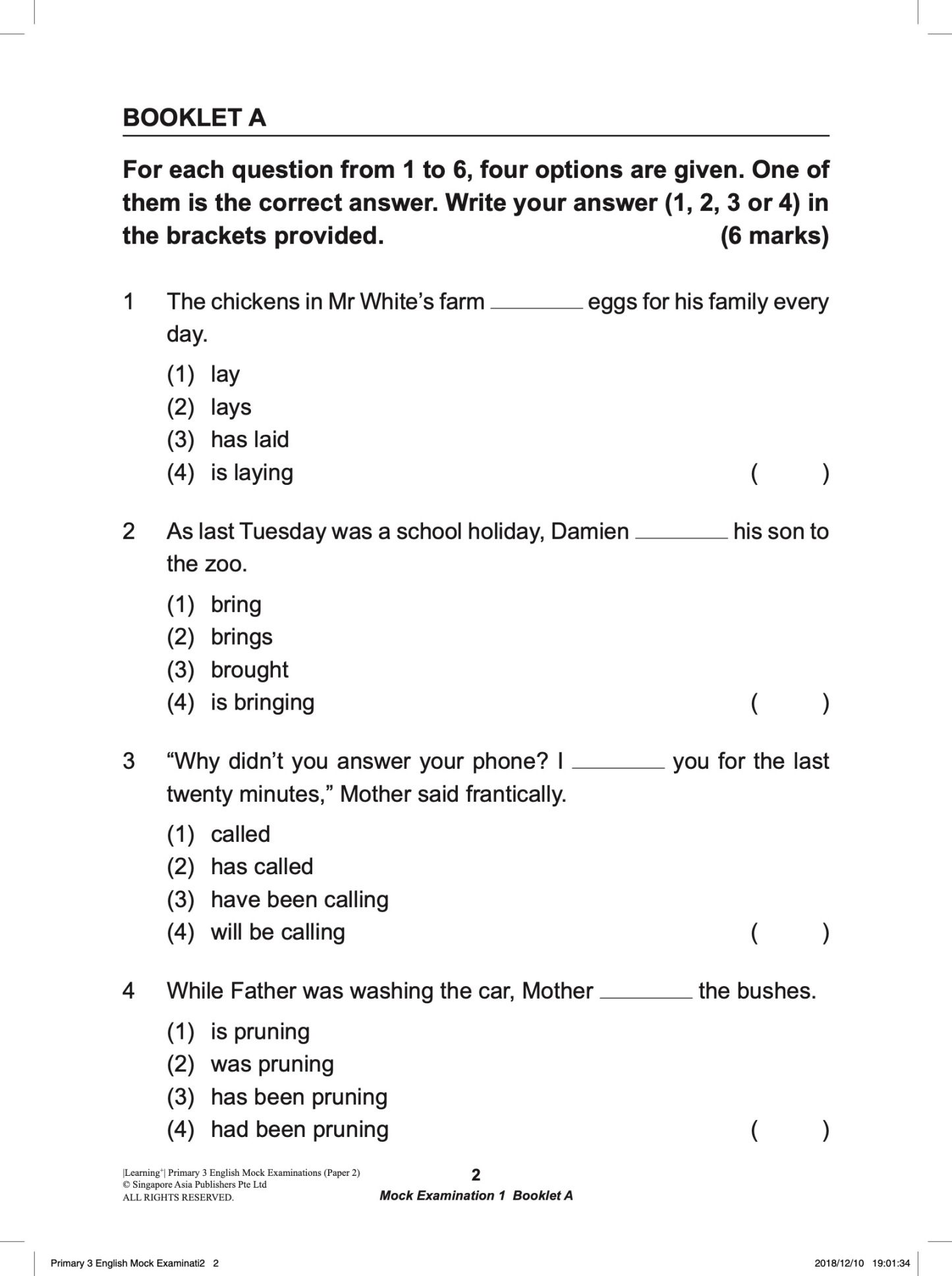 LEARNING+ Primary 3 English Mock Examinations