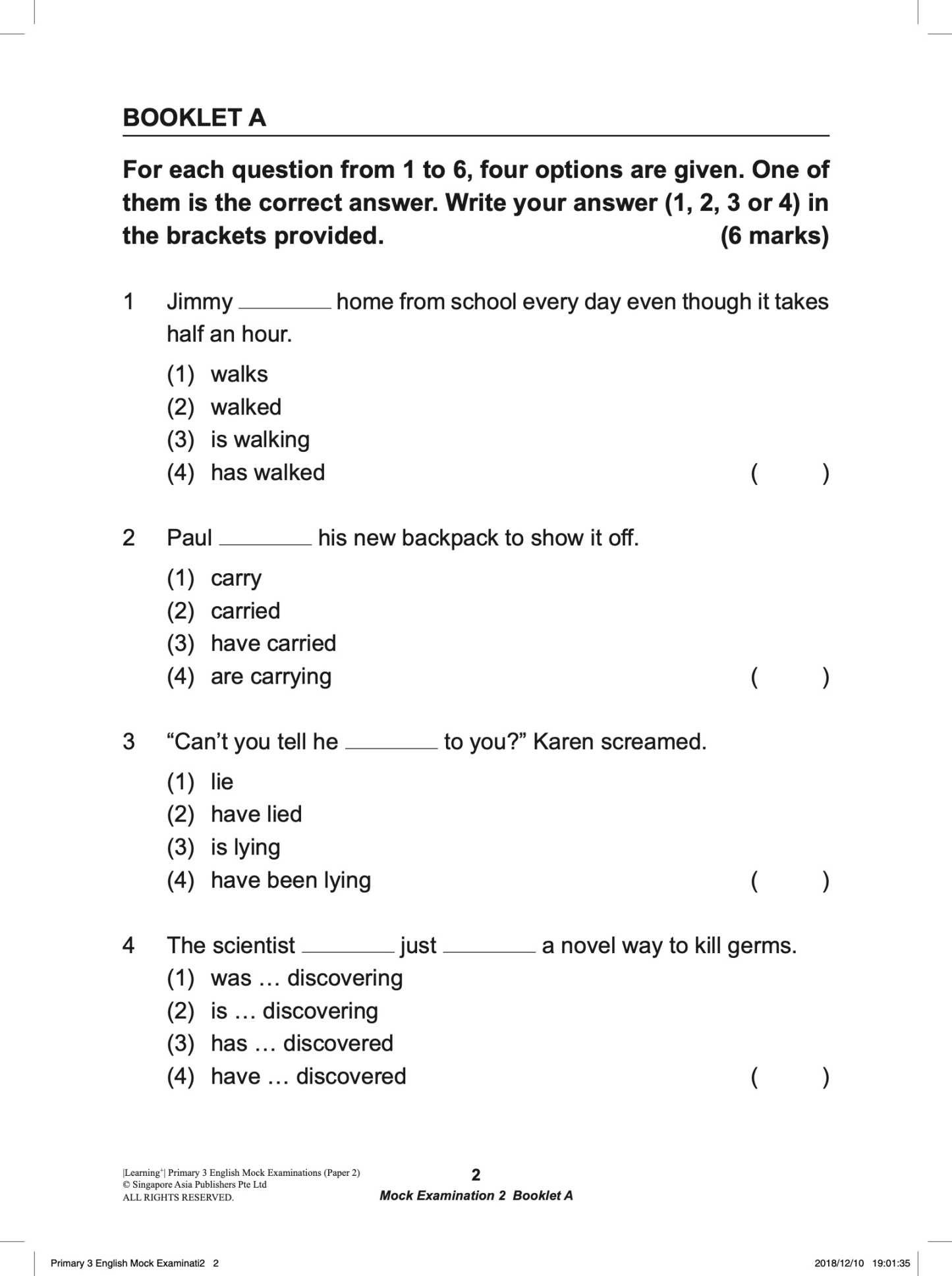 LEARNING+ Primary 3 English Mock Examinations