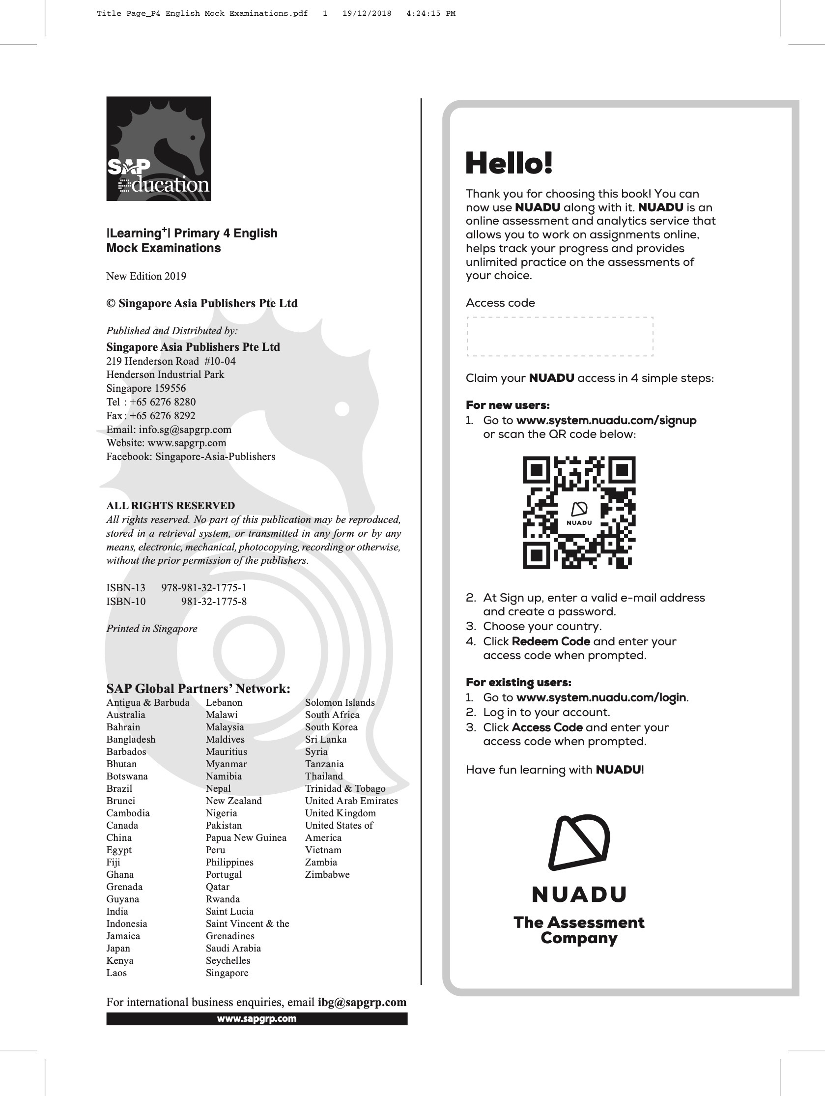 LEARNING+ Primary 4 English Mock Examinations